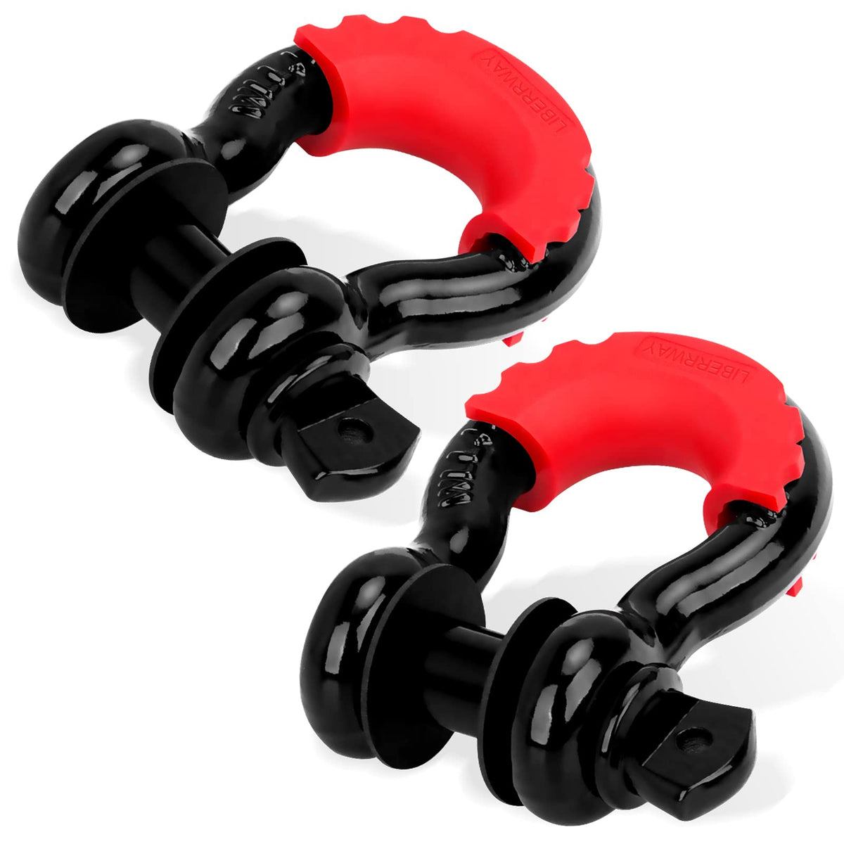 Shackles 3/4'' (2 Pack) Liberrway 57,000 Lbs Break Strength With 7/8'' Pin D Ring Shackle Rugged Off Road Shackles Heavy Duty D 