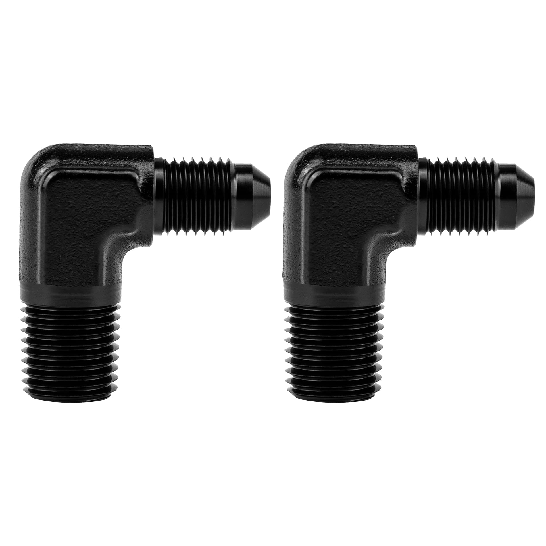 Evil Energy 4An To 1/4'' Npt Male 90 Degree Fitting Adapter Aluminum 2Pcs