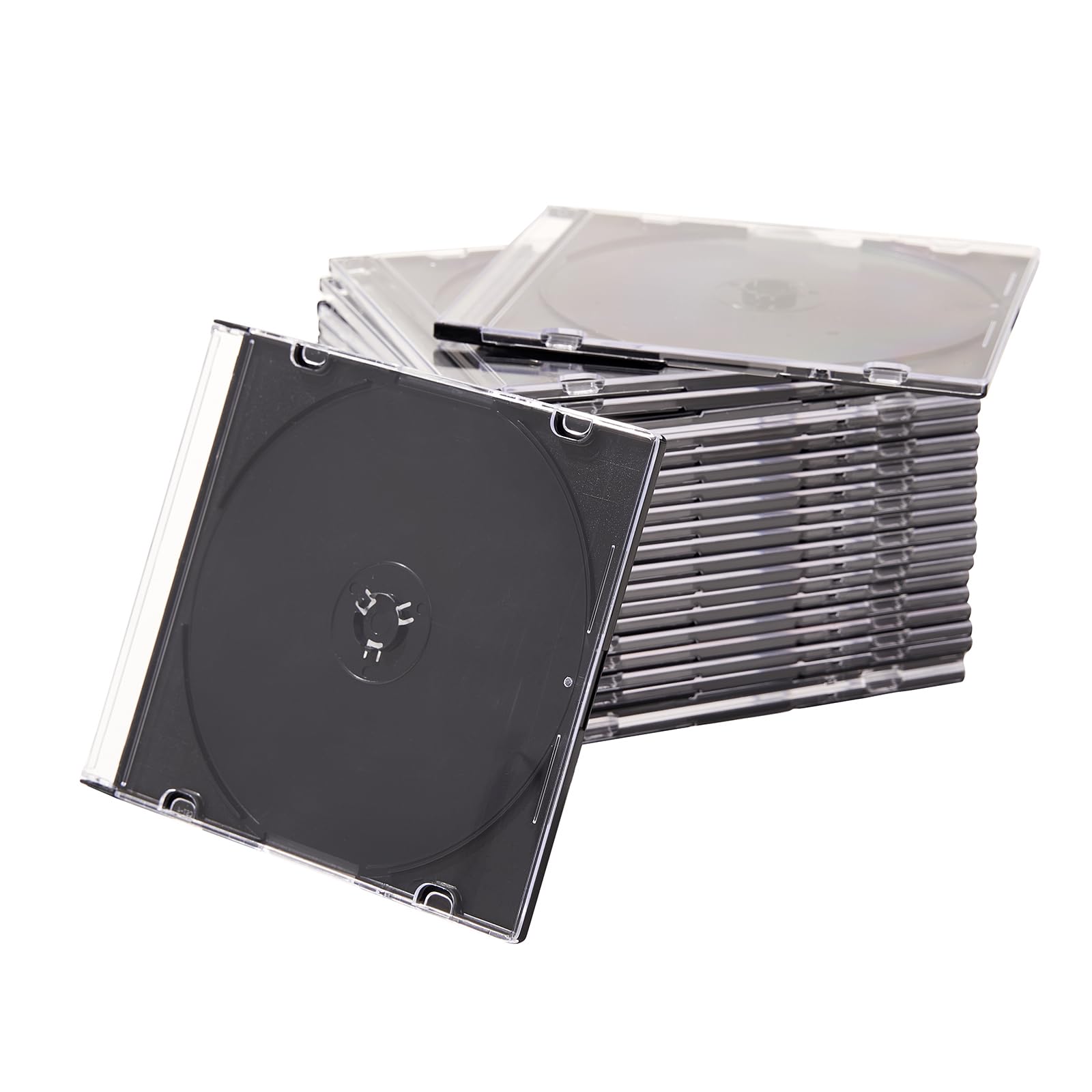Maxtek Ultra Thin 5.2Mm Slim Clear Cd Jewel Case With Built In Black Tray, 100 Pack.