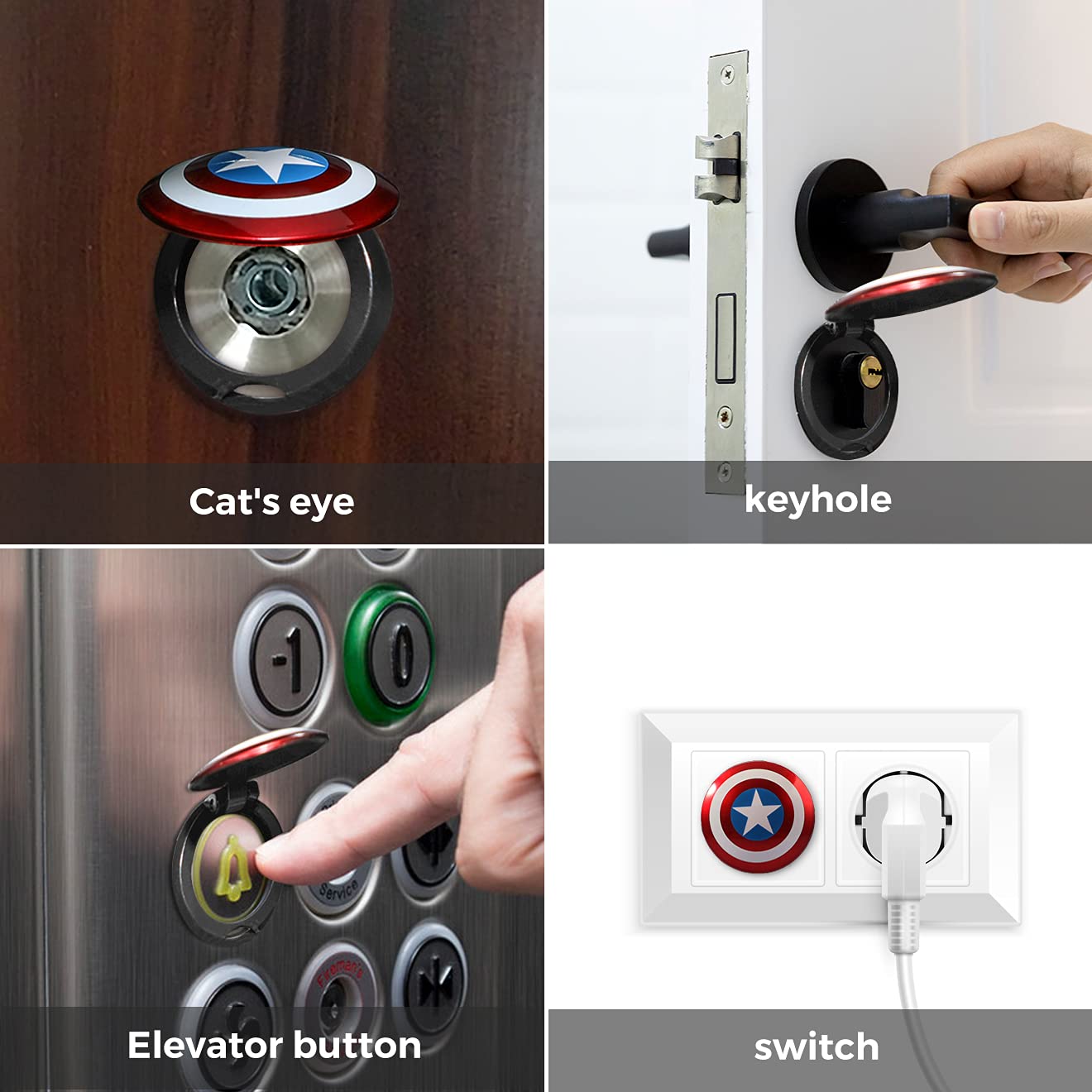 Car Engine Start Button Cover Abs General Motors Ignition Switch Trim Cover Captain America Auto Start Ring