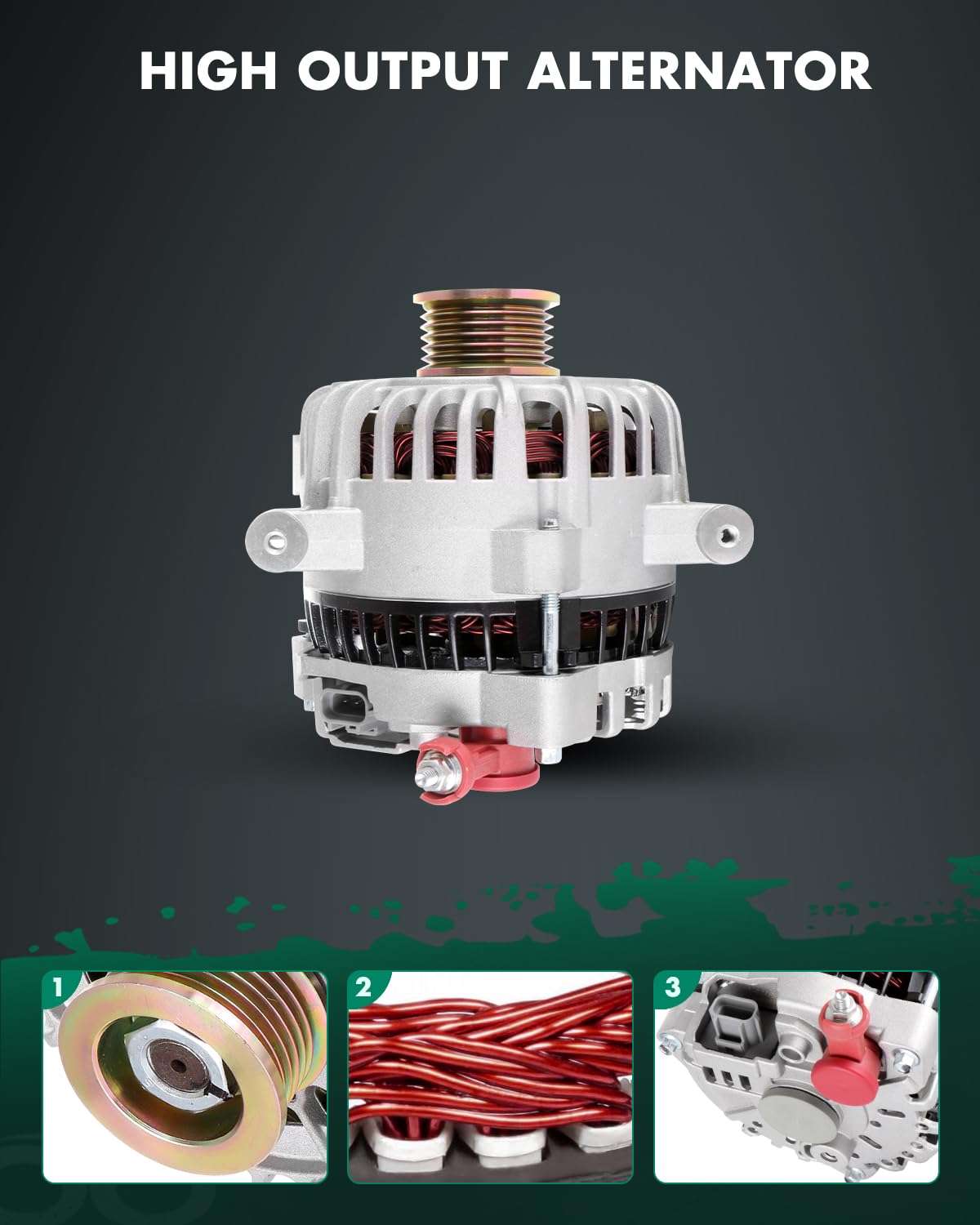 SCITOO Alternator Fits for Ford Mustang 4.6L 4.6 1999 2000 2001 2002 2003 2004-12V 105Amp CW 6-Groove Pulley, Replace OE 8252 82