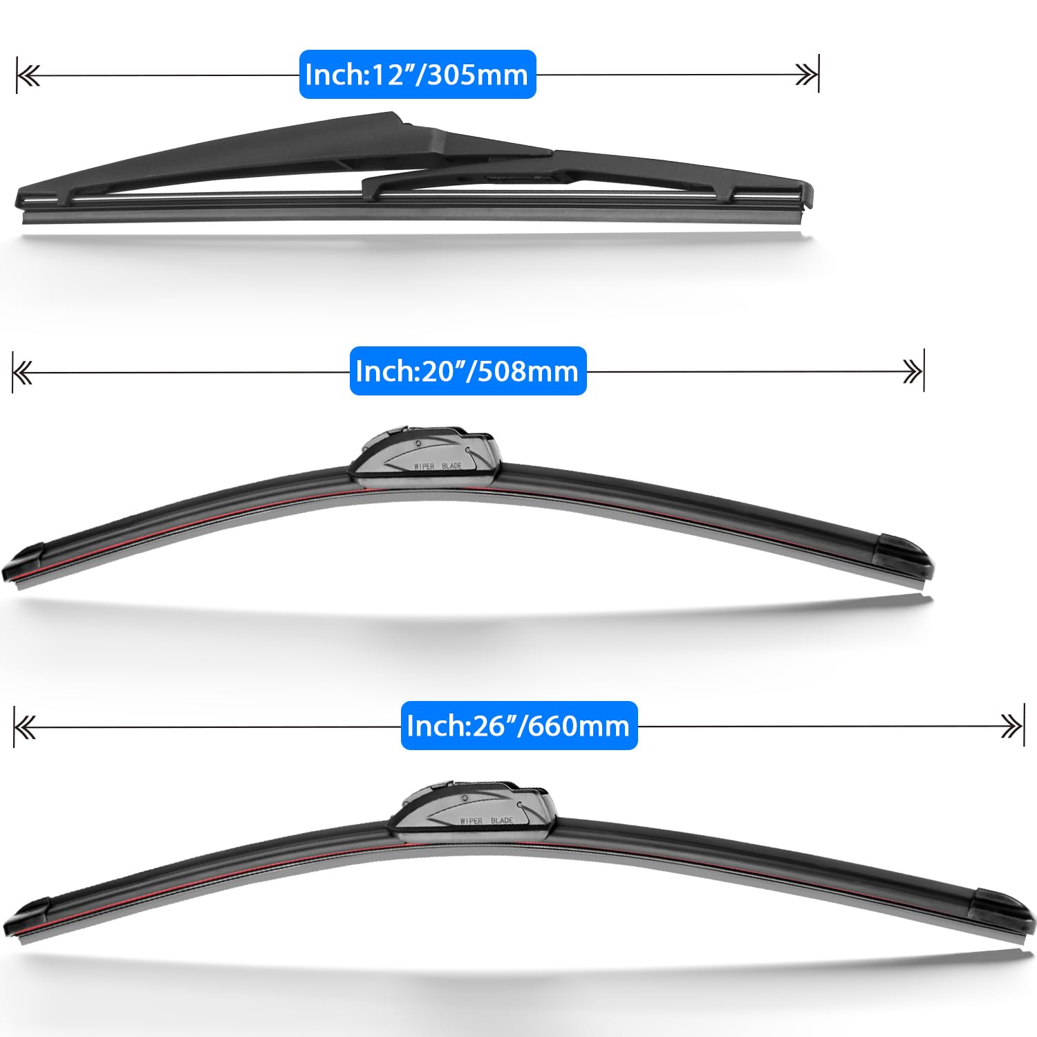 Raintok Windshield Wiper Blades Replacement For Toyota Highlander 2008-2019 Original Factory Quality Front Rear Wipers Blade Set