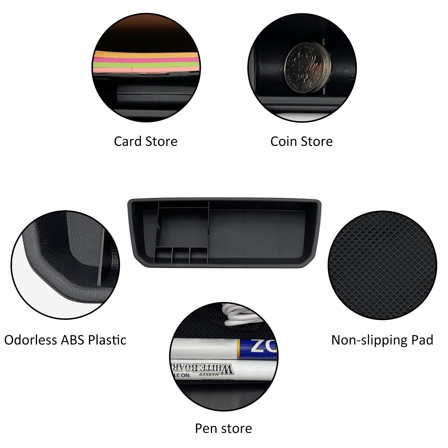 Jojomark For Vw Atlas And Cross Sport Accessories Dashboard Organizer 2018 2019 2020 2021 2022 2023 Insert Abs Box Storage