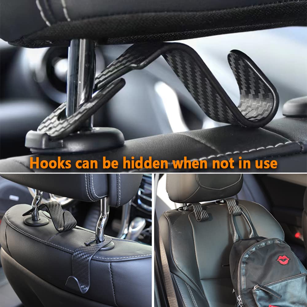 Utility Car Headrest Hidden Hook 33lb(Max) Car Hooks for Purses and Bags,Hard Hat Holder for Truck Seat Hanger Storage Organizer