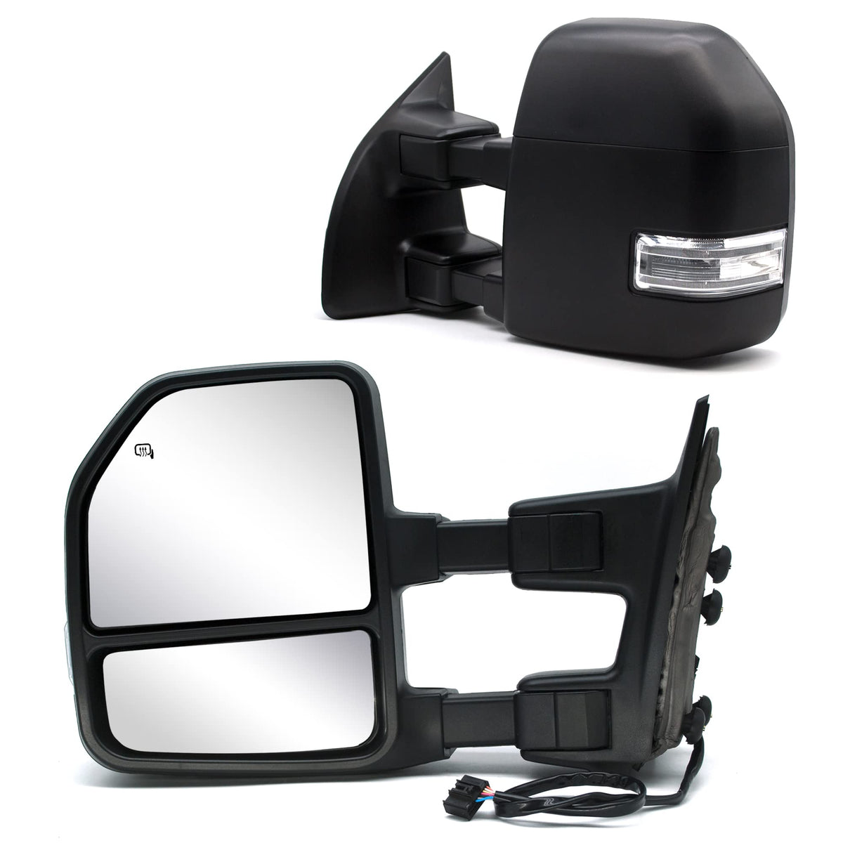 Jzsuper Towing Mirror Fit For 2008-2016 Ford F250 F350 F450 F-550 Super Duty Pickup Truck Power Heated Turn Signal Light Auxilia