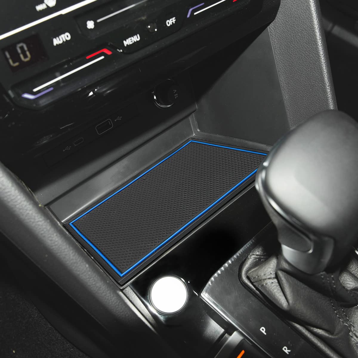 Auovo Anti Dust Cup Holder Insert Liners For Volkswagen Vw Taos Accessories 2024 2023 2022 Custom Fit Interior Mats 5Pcs (Blue)