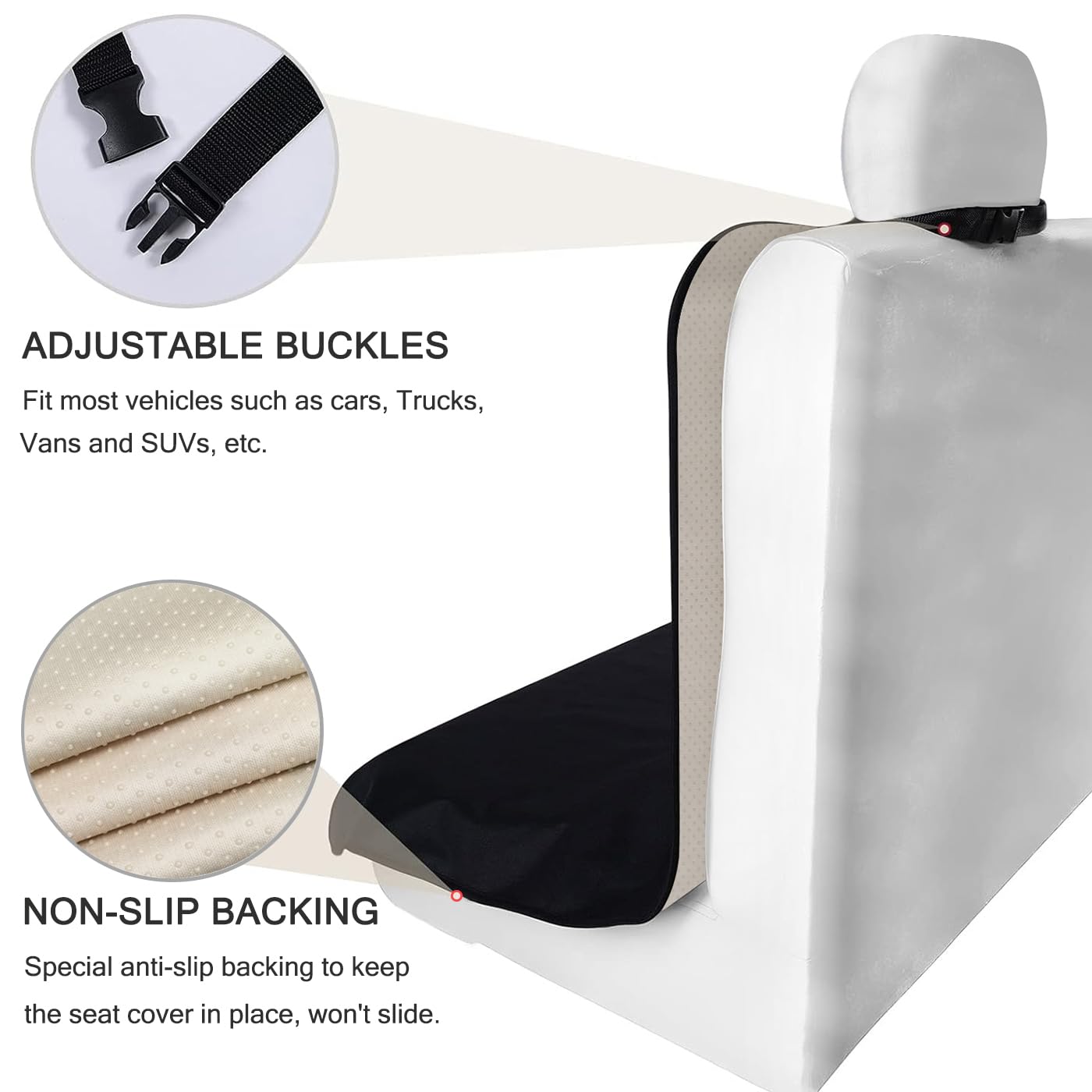 Deckaly Back Seat Cover Waterpoof Rear Bench Towel Seat Cover For Gym Swimming Surfing Running, Non-Slip Rear Seat Protector Uni