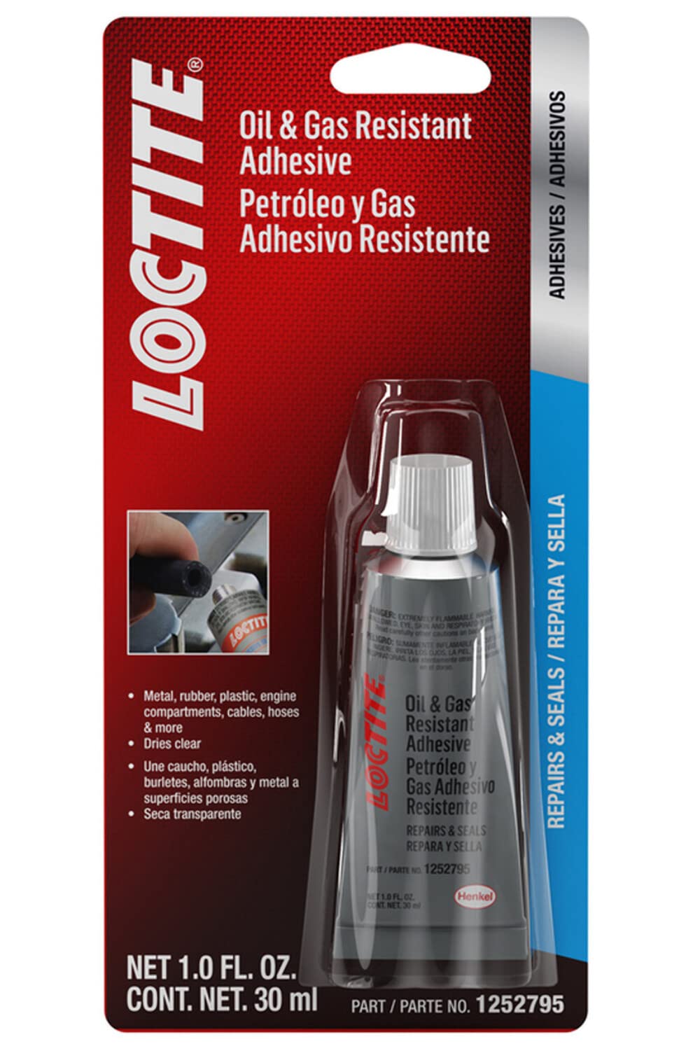 Loctite 1252795 Oil & Gas Resistant Adhesive Sealant For Automotive: High Performance, Multi-Purpose, Dries Clear, Anti-Freeze R