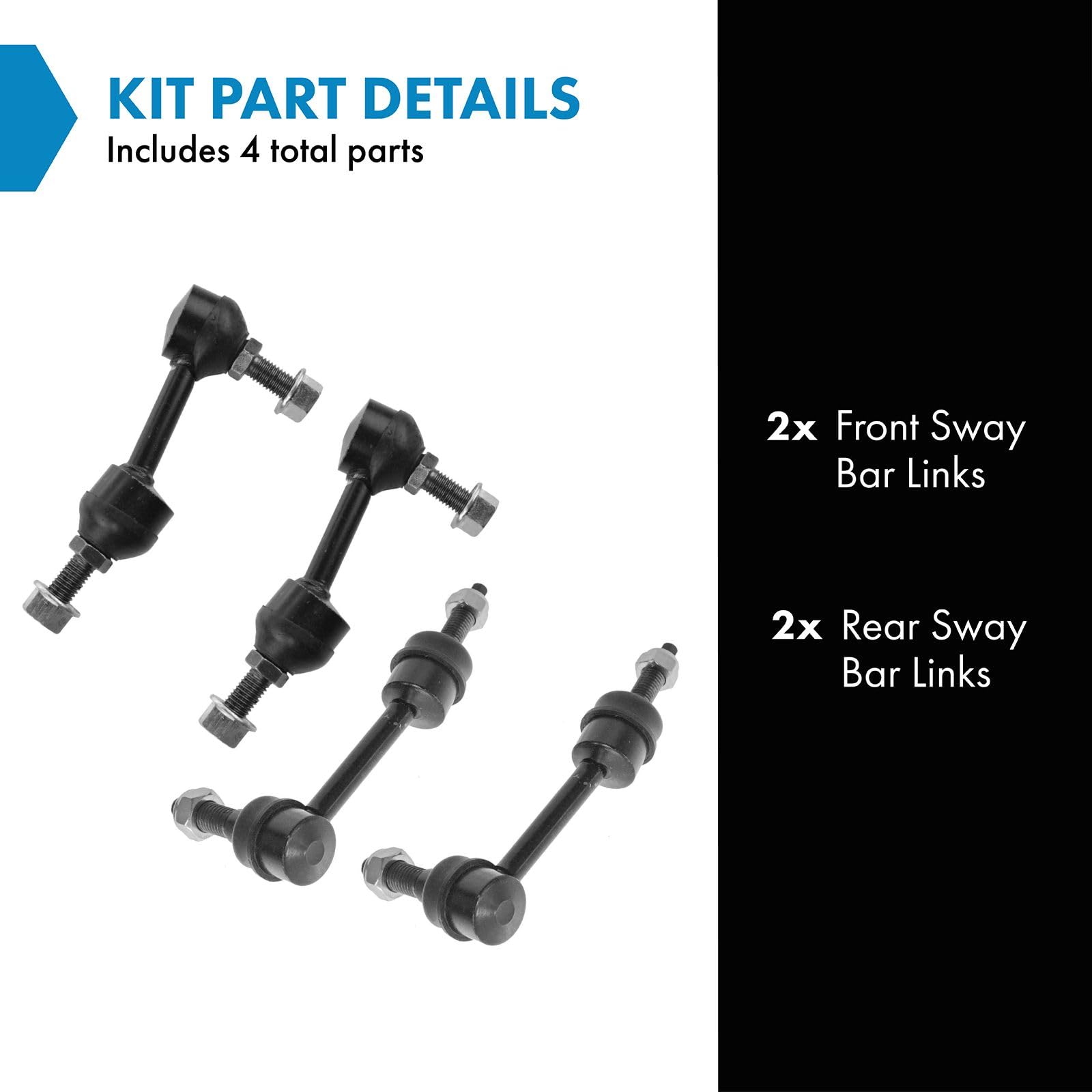 Trq Front & Rear Sway Bar Stabilizer Link Set Compatible With 2003-2005 Ford Expedition Lincoln Navigator