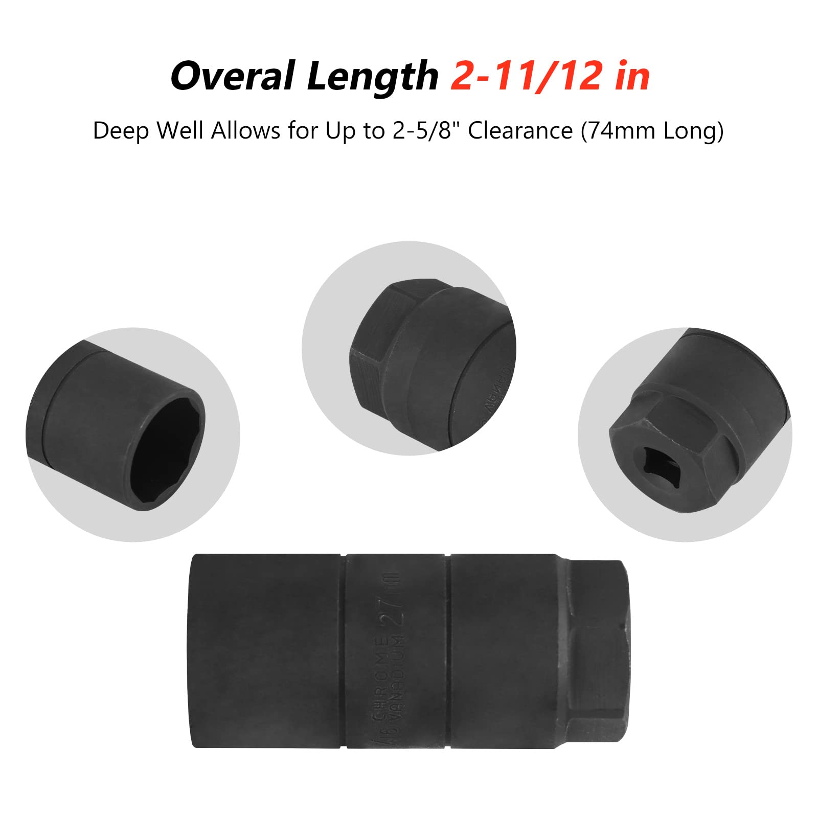 Itaimay Oil Pressure Sensor Switch Socket For Special Size 1-1/16 Inch 27Mm (Min) X 28.3Mm(Max) Socket Switch 2-1/4 Inch Deep Fo