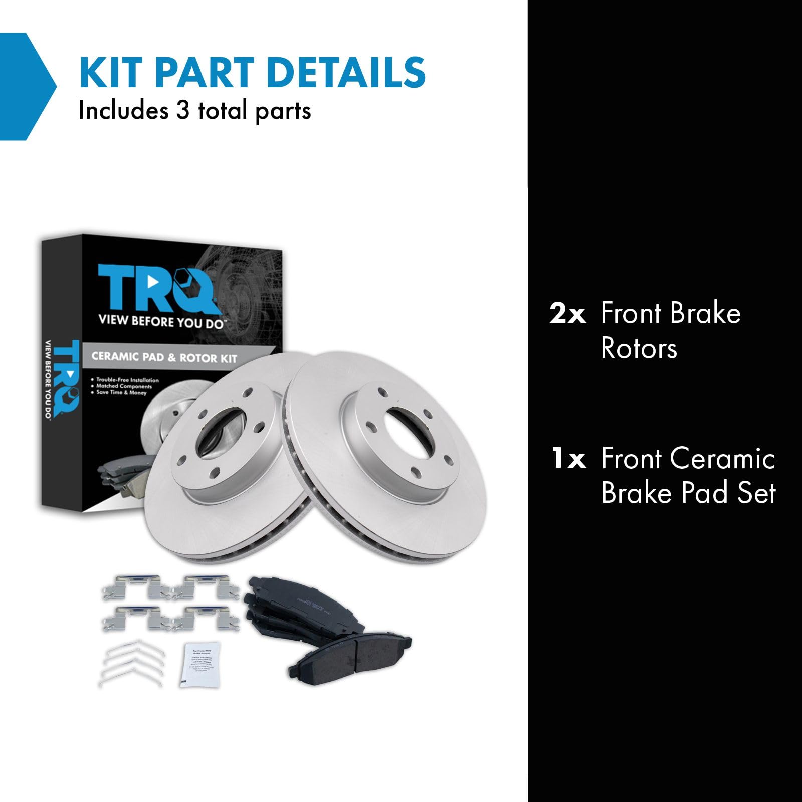 Trq Front Brake Pad & Rotor Kit Brake Pads Brake Rotor Ceramic Compatible With 2011-2014 Nissan Leaf 2013-2021 Nv200