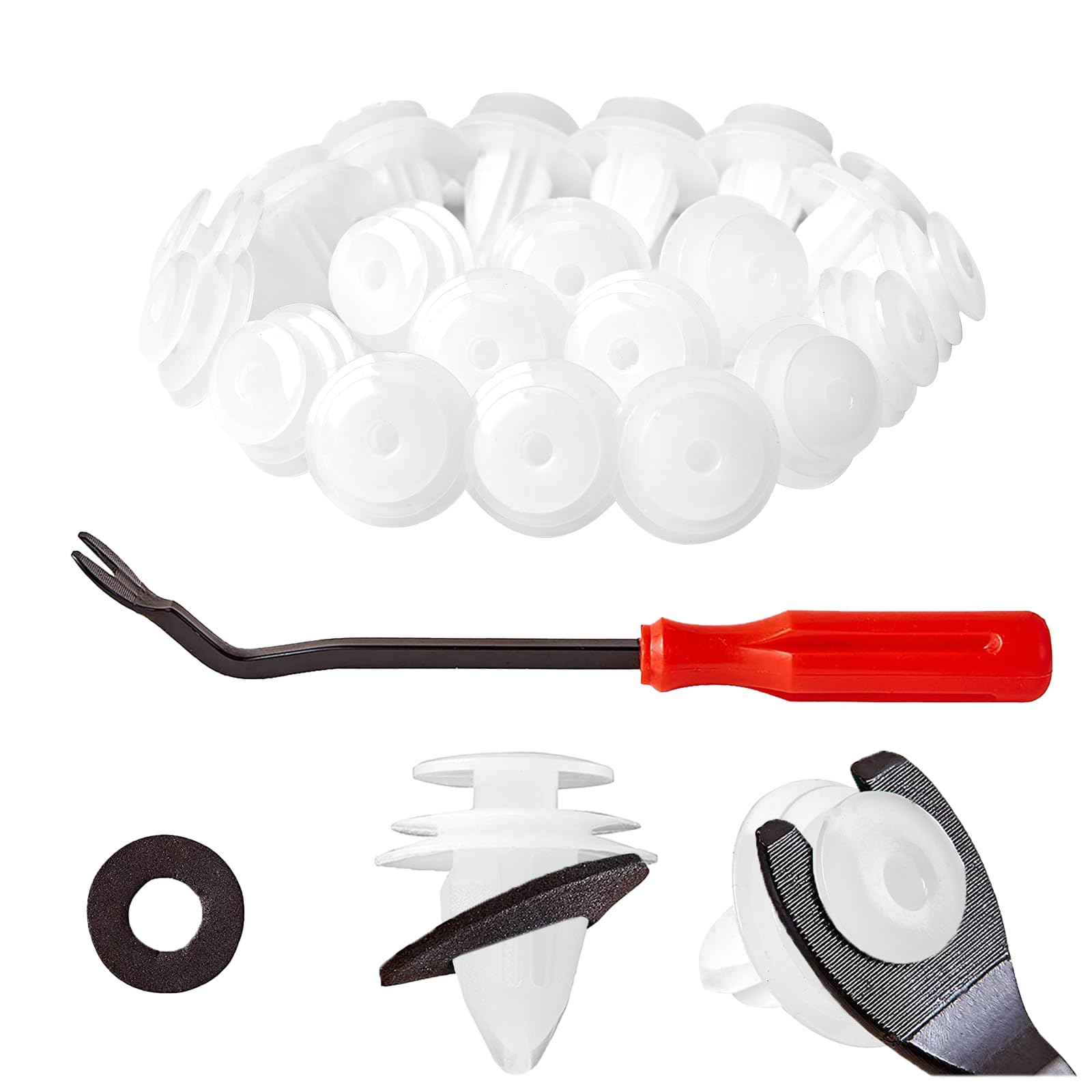 100Pcs Trim Door Panel Retainer Clips, Car Push Fastener Clips For Camry, Fj Cruiser, High Lander, 4-Runner Es 350, Gx 470, Repl