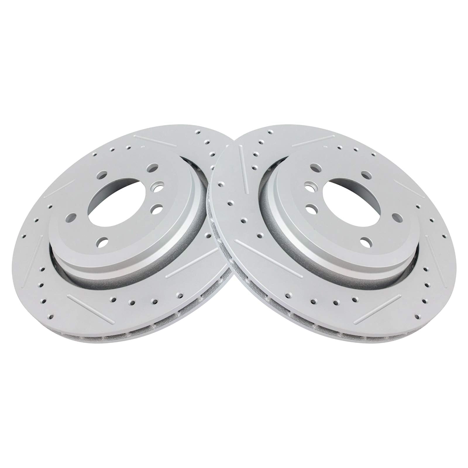 Trq Rear Performance Brake Rotors Set Premium G-Coated Compatible With 2001-2006 Bmw 330Ci 2001-2005 330I 330Xi