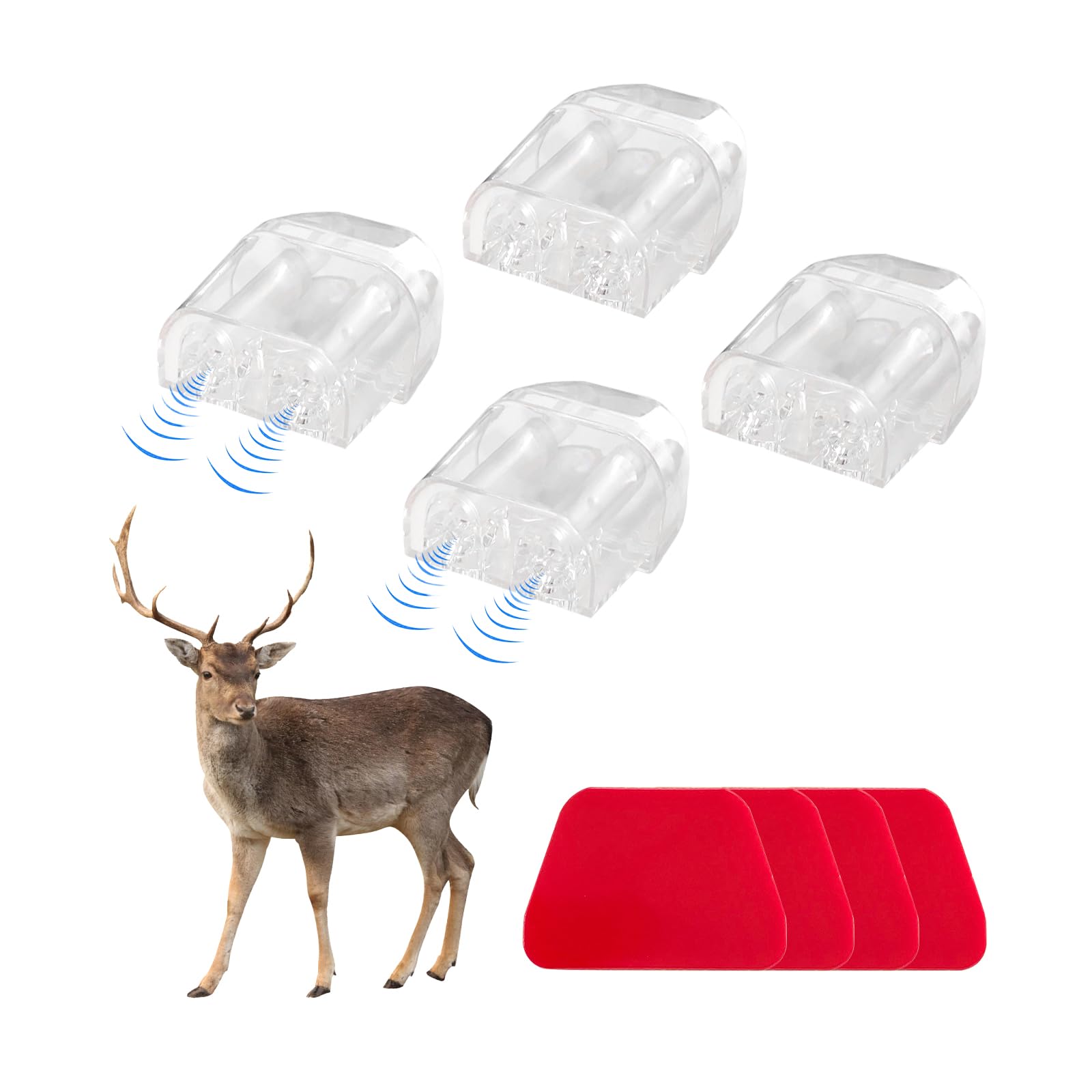 Dickno 4 Pcs Deer Whistles For Car, Automotive Deer Warning Whistle Devices, Animal Warning Devices Avoids Collision, Universal