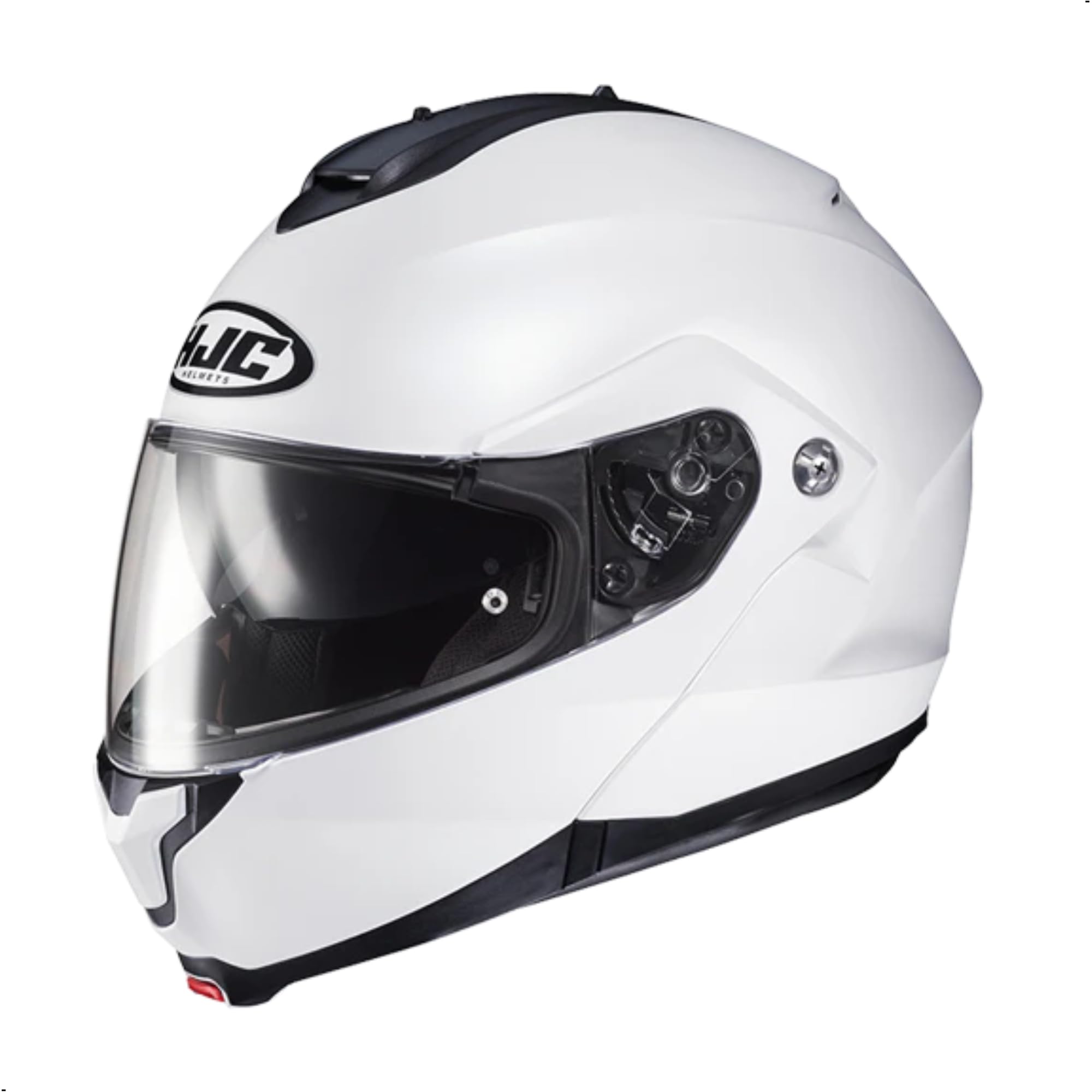 Hjc C91 Solid Modular Motorcycle Helmet With Hj-17 Pinlock Shield, Dot Approved(Semi Flat Pearl White, Small)