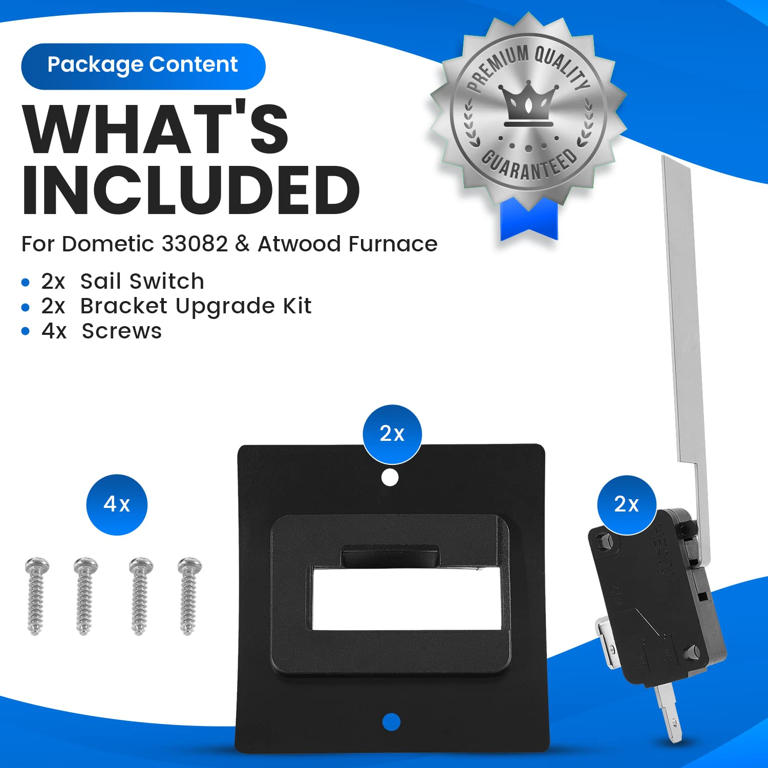 2 Pack 33082 For Dometic Sail Switch With Bracket, Fit for Dometic Atwood RV Furnace Sail Switch, SVC Df Sail Sw W/Brkt M/L Kit