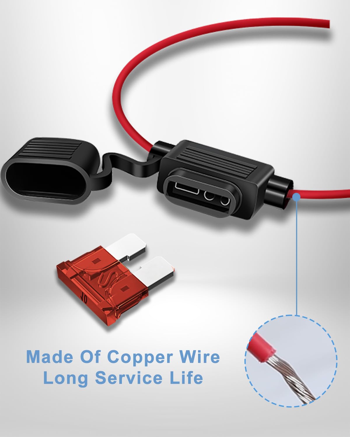 6 Pack 18Awg Inline Fuse Holder - 18 Gauge Automotive Blade Fuse Holder With 6Pcs 10 Amp Atc/Ato Standard Fuses