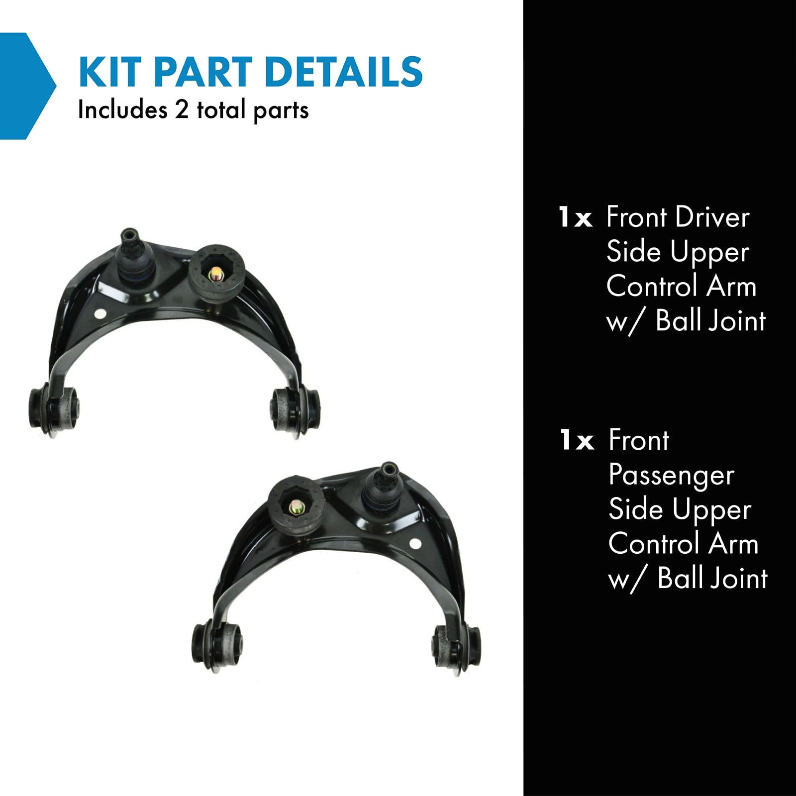 Trq Front Upper Control Arm With Ball Joint Set Compatible With 2009-2013 Mazda 6