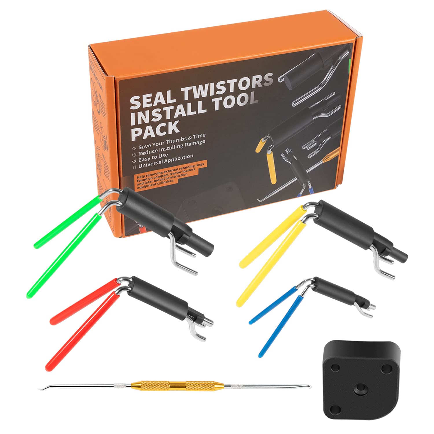 Seal Twistors Install Tools Hydraulic Cylinder Piston Rod Seal U-Cup Twistor Installation Tool Set Work On 0.7 Inch -6.5 Inch Se