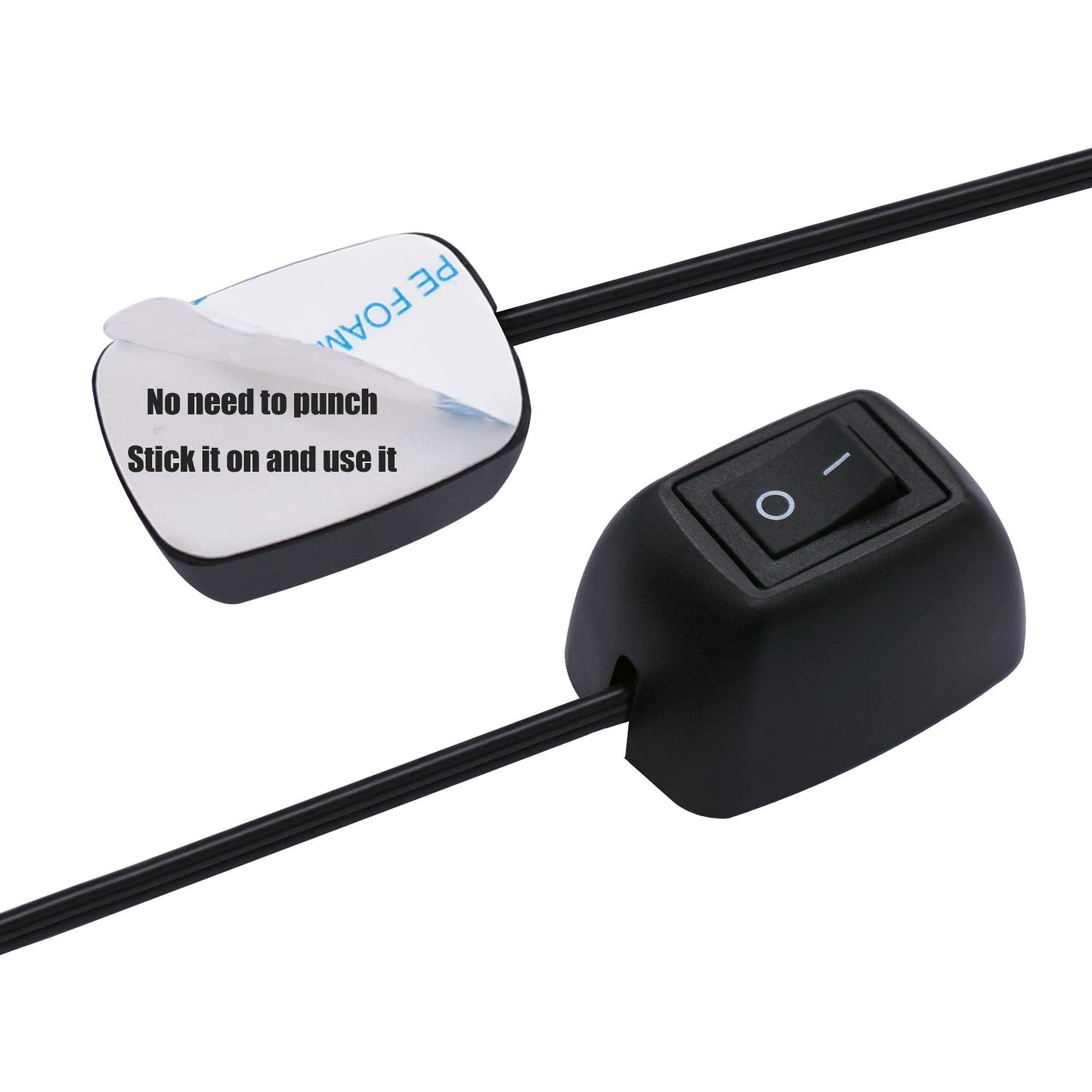 Twtade Paste Type Car Push Button Switch On/Off Dc12V Surface Mount Water Drop Shape Diy Spst Rocker With 39.3'' Cable For Vario