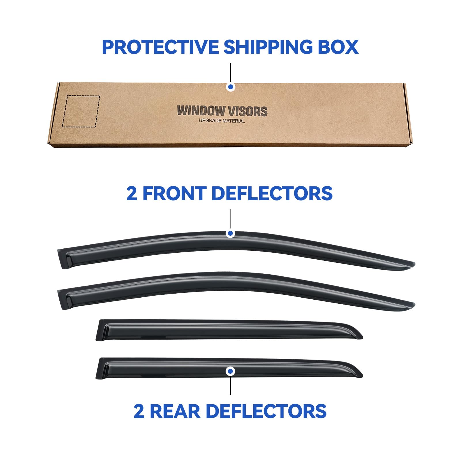 Window Visors Rain Guards Shield for 2009-2020 Dodge Journey, Window Vent Wind Deflectors Visors Shades for 09-20 Dodge Journey