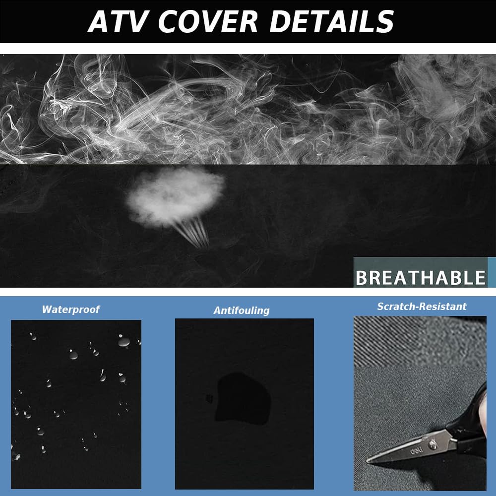 YONQIFON Large ATV Cover for 4 Wheelers ATV Covers 420D Heavy Duty Waterproof, Quad Cover All Weather for CFMOTO Cforce,Polaris