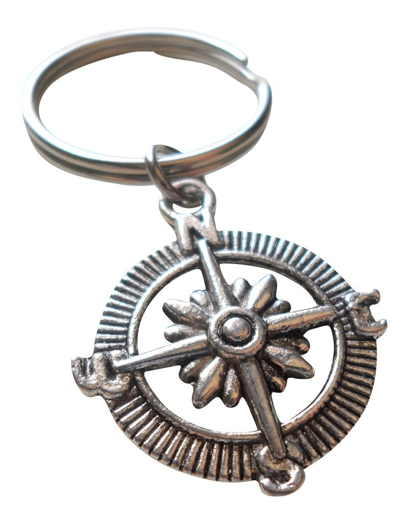 Open Metal Compass Keychain - Id Be Lost Without You; Couples Keychain Gift, Best Friends Keychain Gift