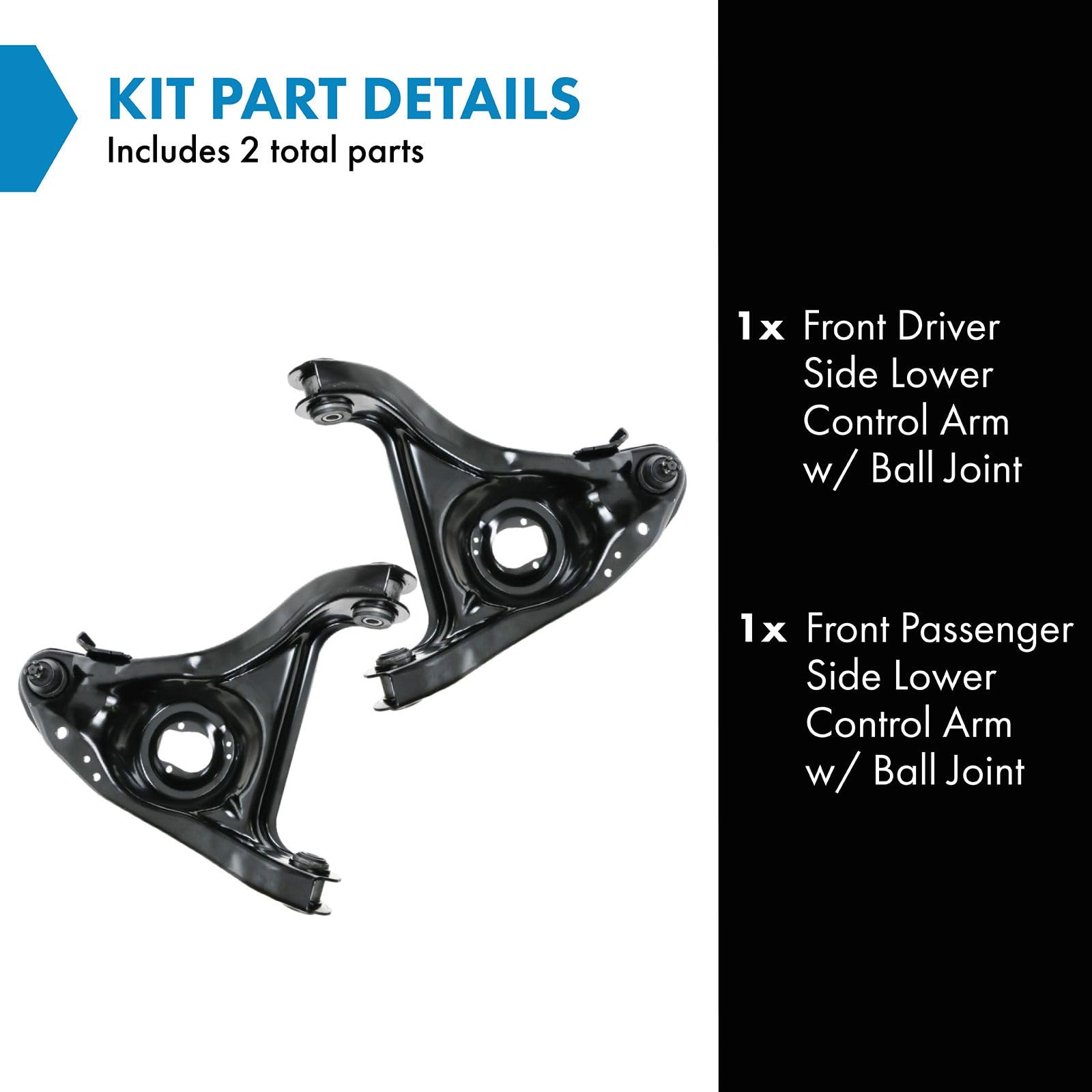 Trq Front Lower Control Arm With Ball Joint Set Compatible With 82-96 Buick Cadillac 77-96 Chevrolet 77-92 Oldsmobile 87-89 Pont