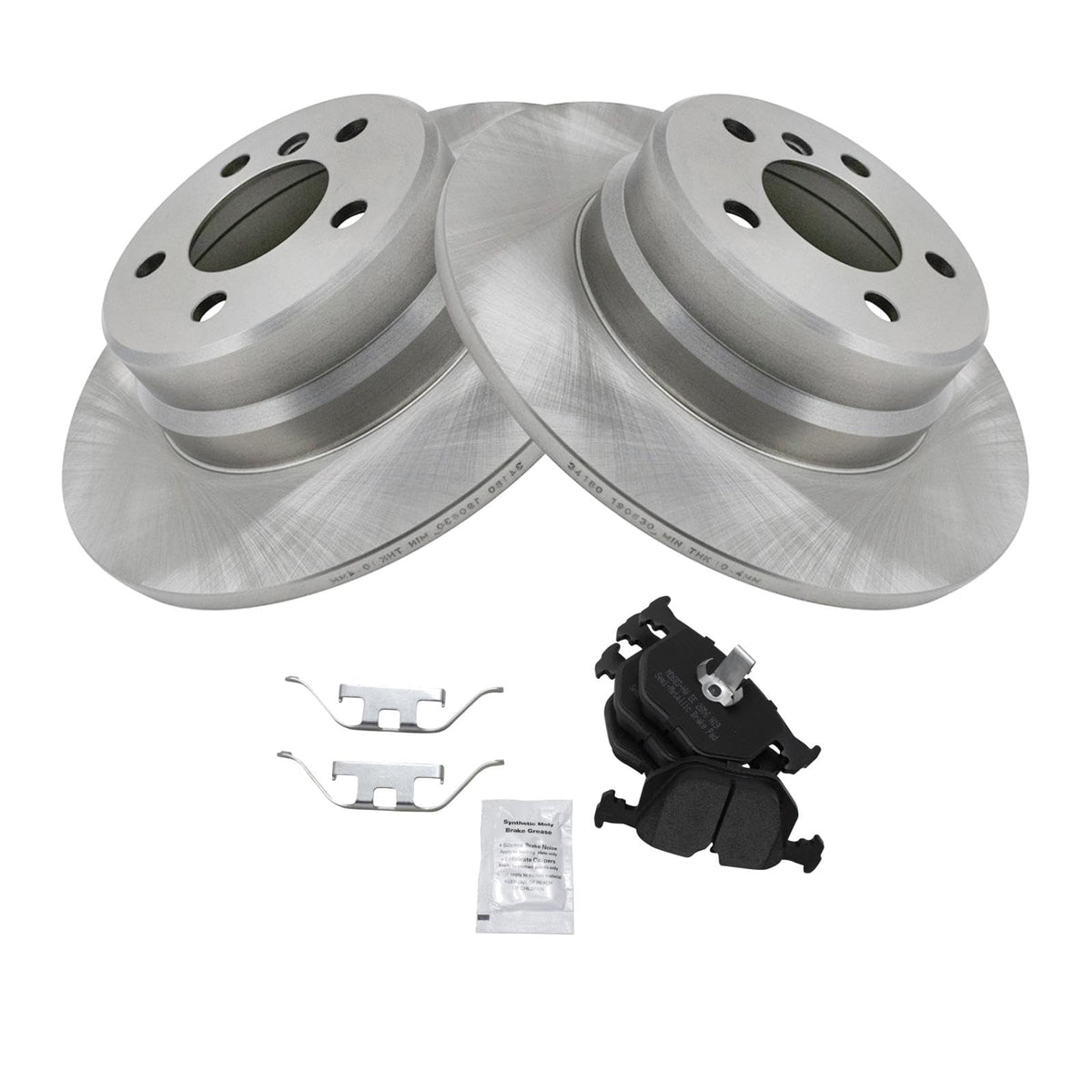 Trq Rear Brake Pad & Rotor Kit Brake Pads Brake Rotor Semi-Metallic Compatible With 2000-2006 Bmw X5