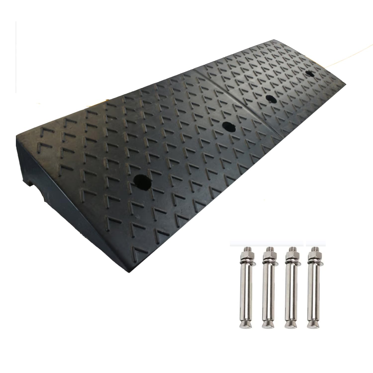 Nisorpa 2'' Rise Rubber Curb Ramp Heavy Duty Loading Rubber Curb Ramps 10 Tons Driveway Ramp Car Slope Ramp For Loading Dock Bike Vehicle Warehouse Sidewalk Wheelchair 9.4 X9.8X 2Inch