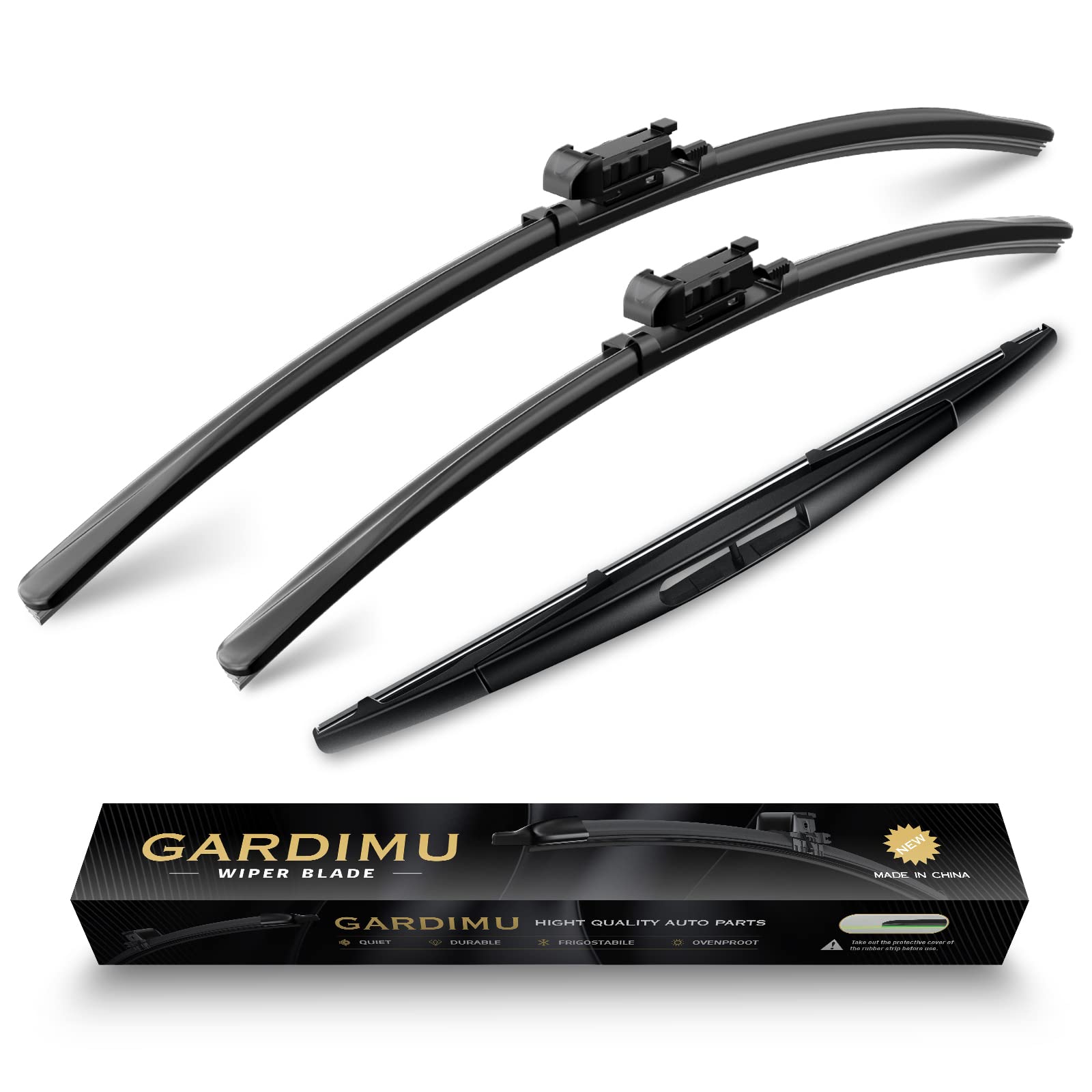 Gardimu Front And Rear Windshield Wiper Blades, 3 Pcs Front And Back Windshield Wipers Blades Replacement For Ford Escape 2008-2