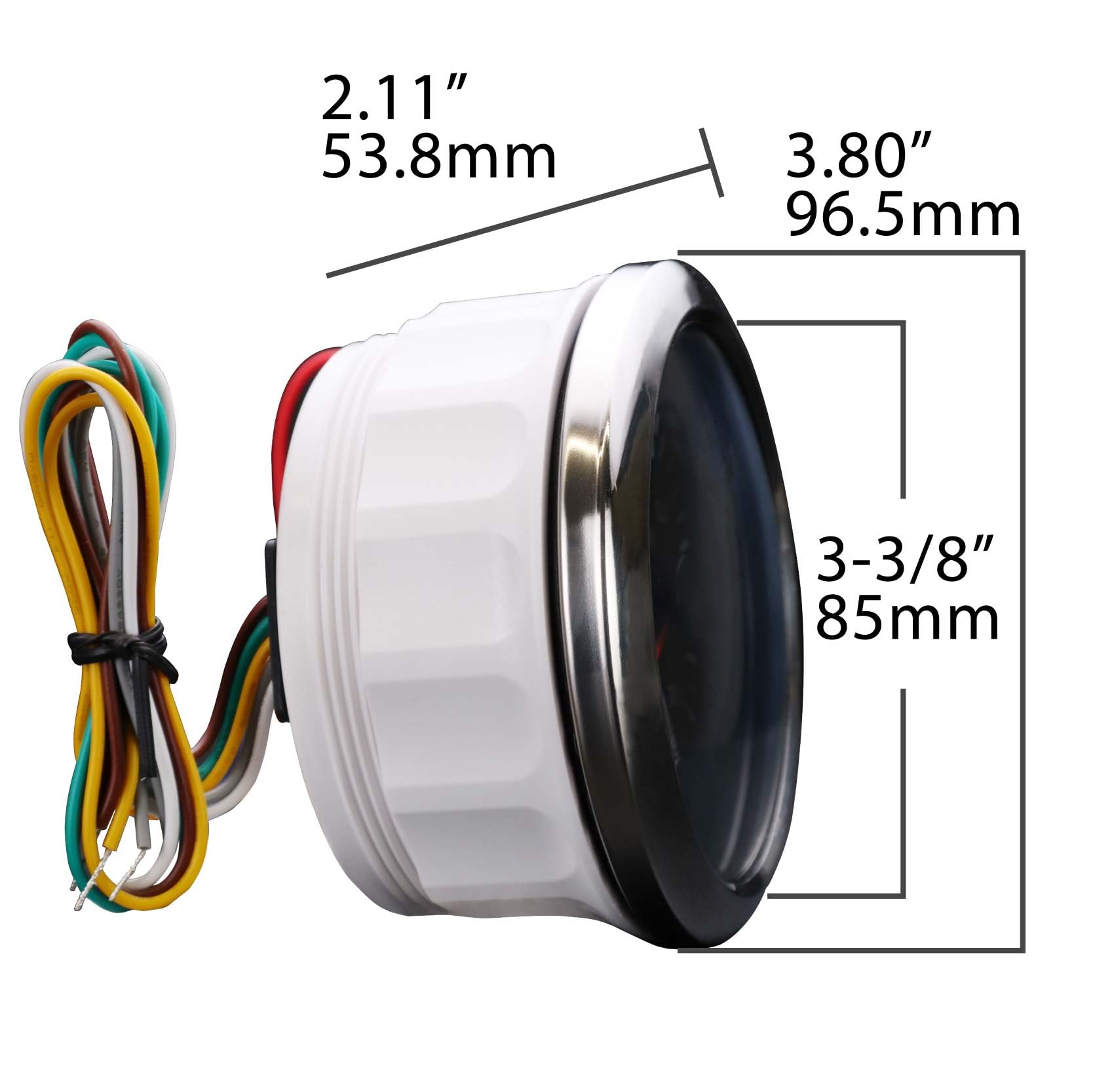 Motor Meter Racing W Pro Series 52Mm 2-1/16'' Gps Speedometer Digital Odometer 120 Mph Black Dial White Led Waterproof For Car T