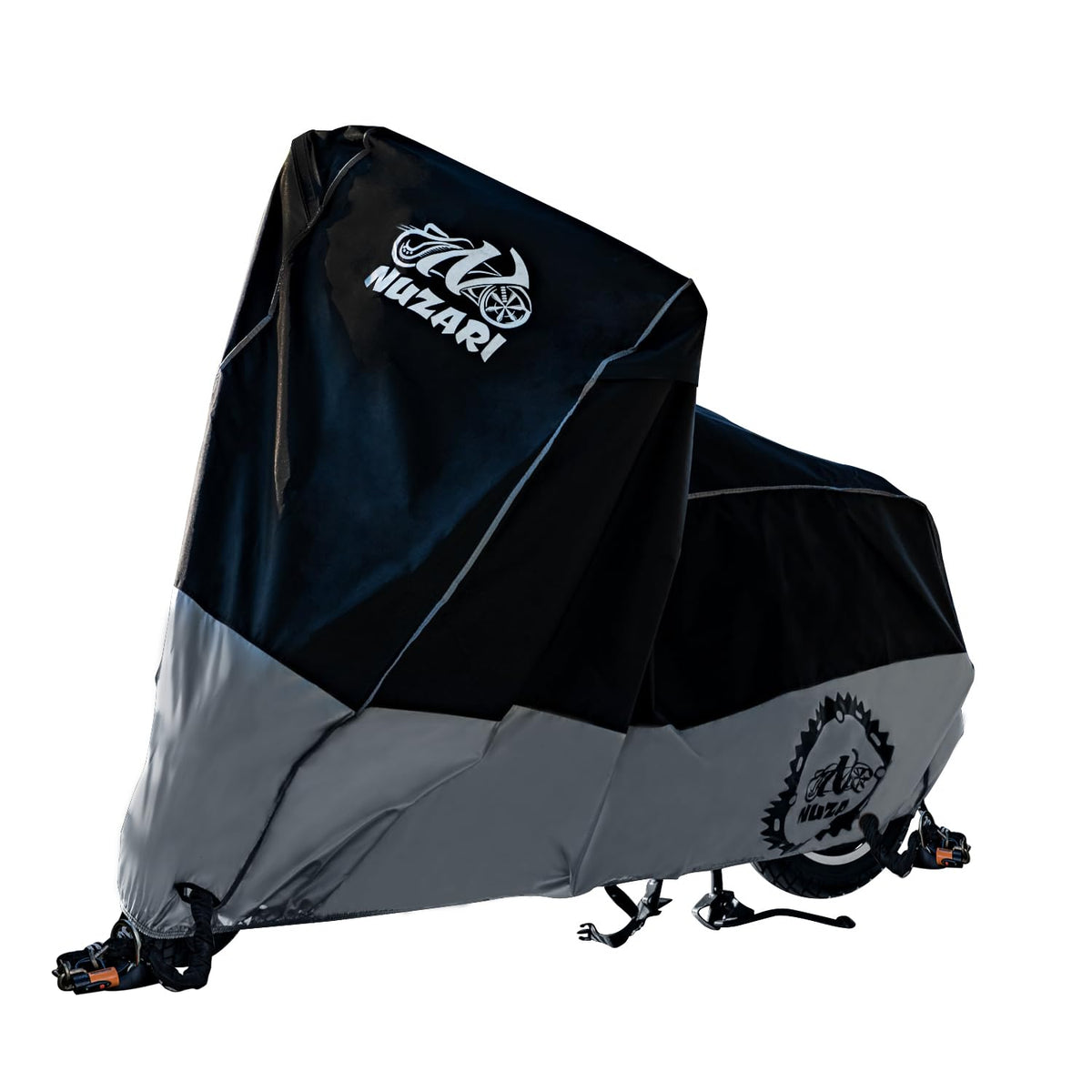 Nuzari Heavy Duty Small 250cc Motorcycle Cover - Motorcycle Covers Waterproof Outdoor Storage - Vespa Cover Waterproof Outdoor -