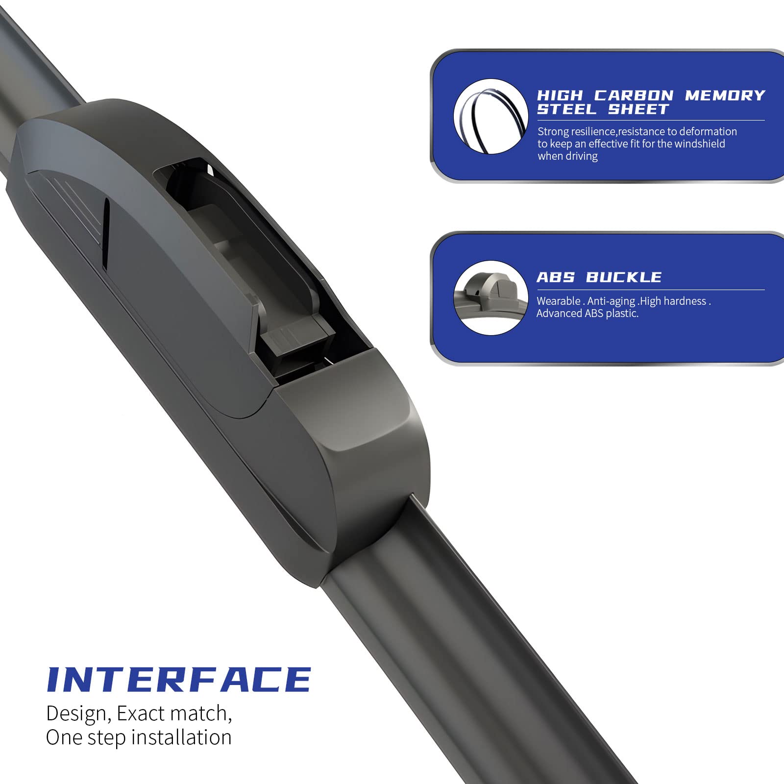 Emithsun Oem Quality Premium All-Season Windshield Wiper Blades Replacement For Infiniti Qx80 2014-2020,Easy Diy Install 24'+19'+10'(Set Of 3)