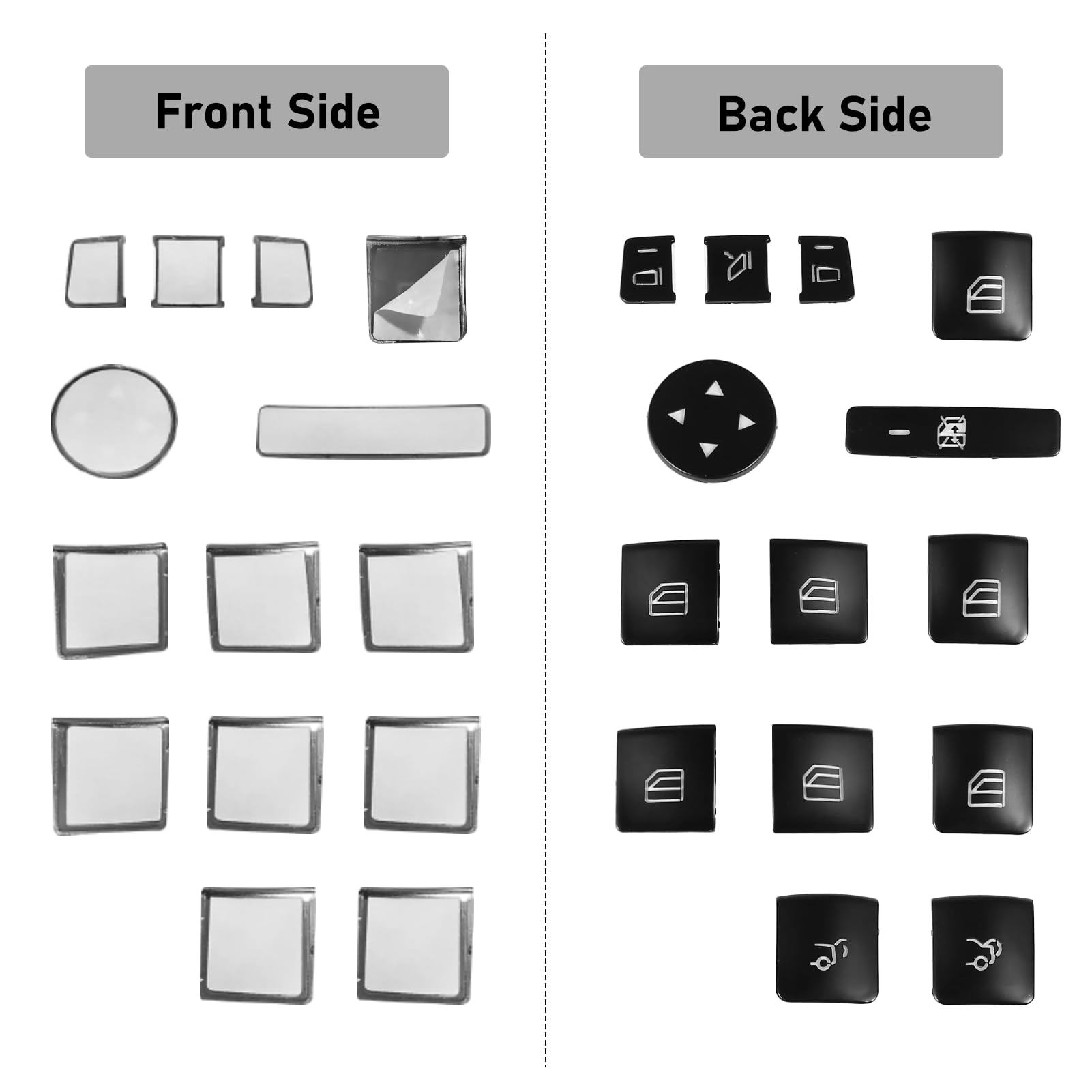 Moonlinks Inner Door Power Window Switch Button Covers Trim Sticker Replacement Compatible With Mercedes Benz A B C E G Gla Cla