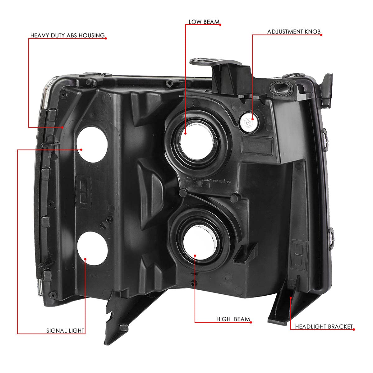 Dna Motoring Hl-Oh-Csil07-Ch-Am Pair Of Chrome Amber Headlights Compatible With 07-13 Silverado 1500/07-14 Silverado 2500 Hd 3500