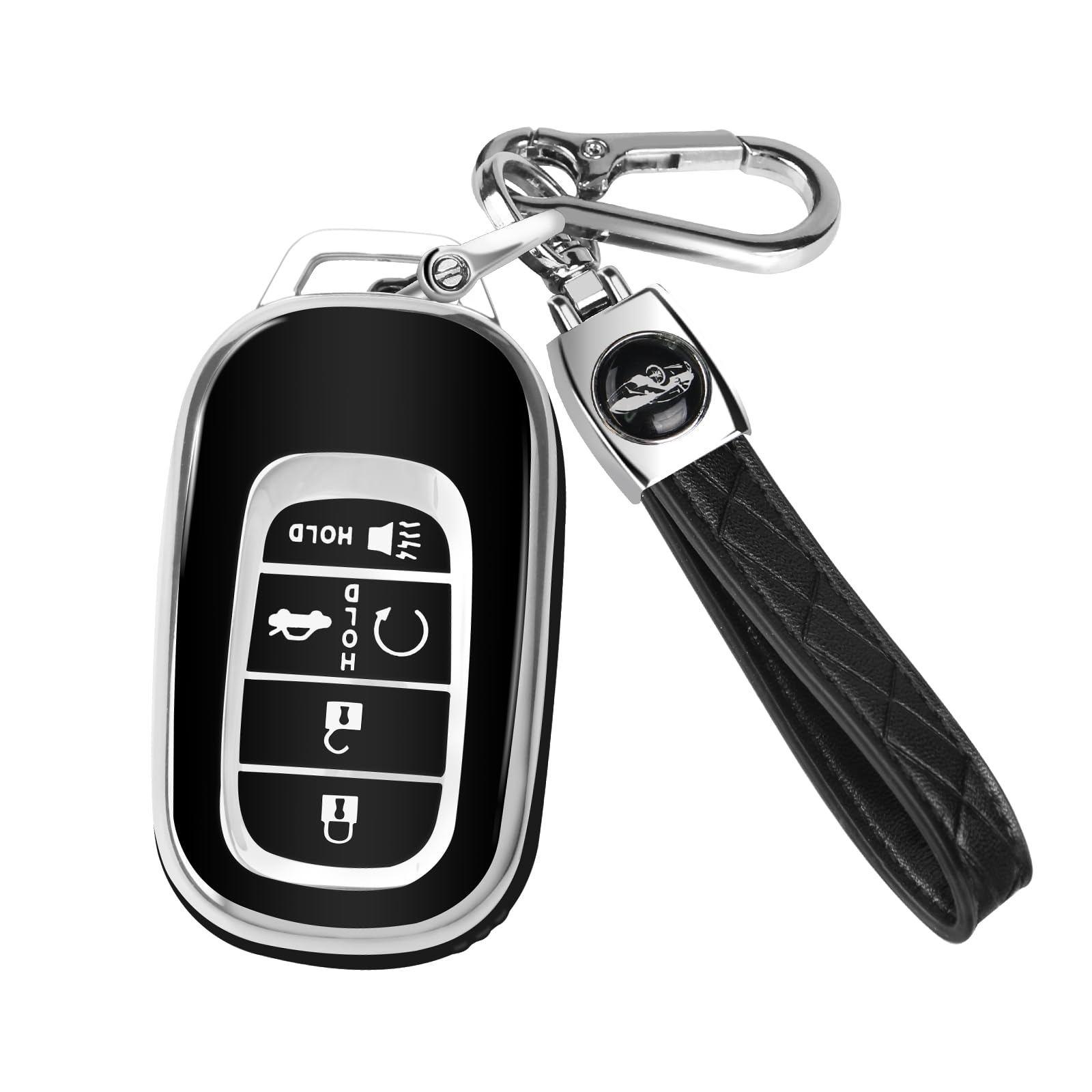 Qbuc For Honda Key Fob Cover With Keychain,Car Key Case Protector Compatible With 2022 2023 2024 Honda Accord Civic Hr-V Cr-V Pi