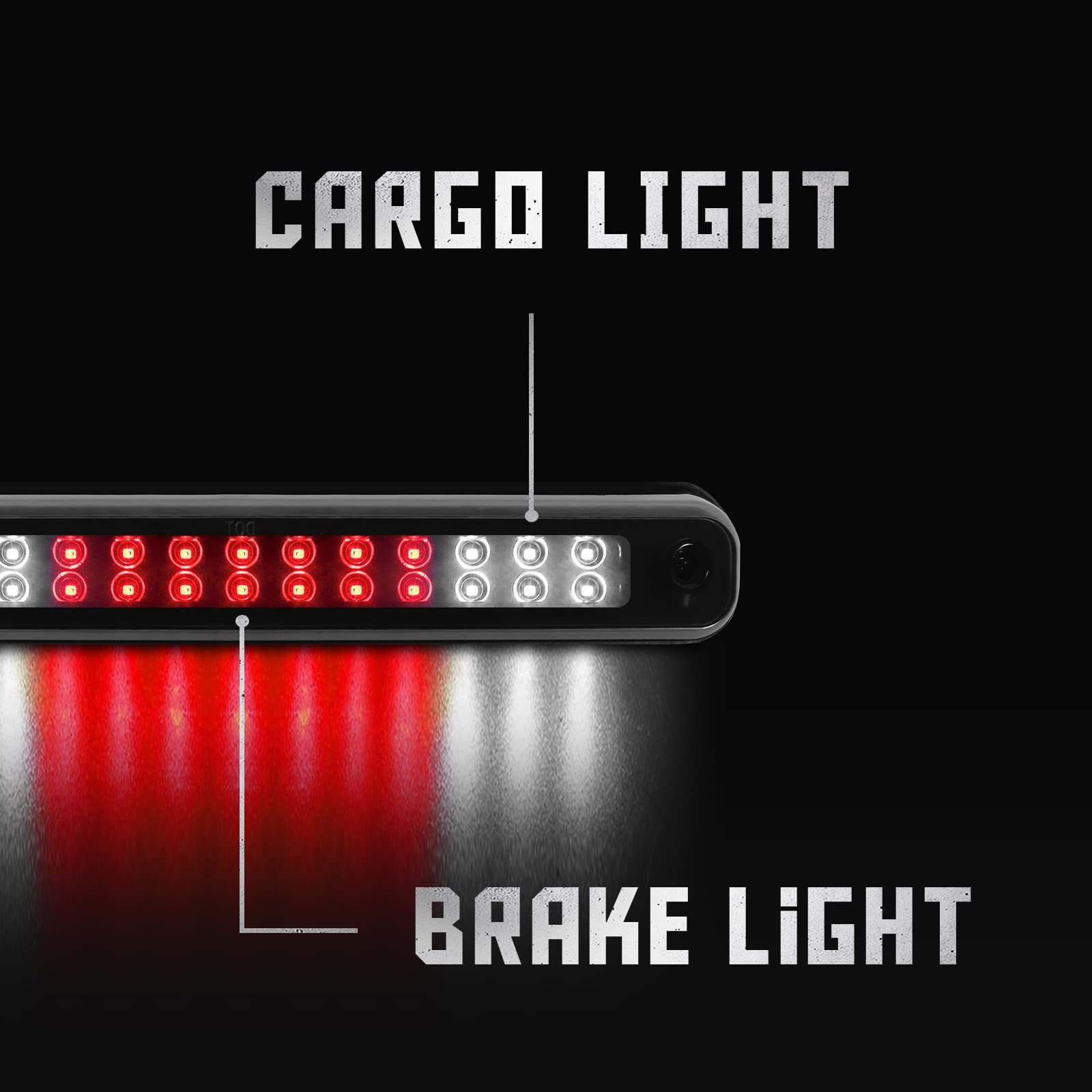 3Rd Third Tail Rear Brake Light Replacement For 1988 1989 1990 1991 1992 1993 1994 1995 1996 1997 1998 1999 Chevy Gmc C/K-Series