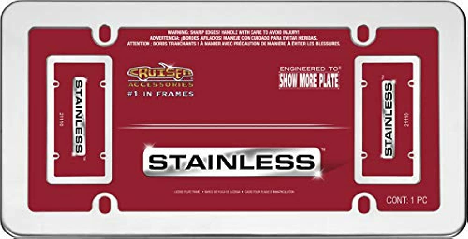 Cruiser Accessories 21110 Stainless License Plate Frame, Stainless Steel