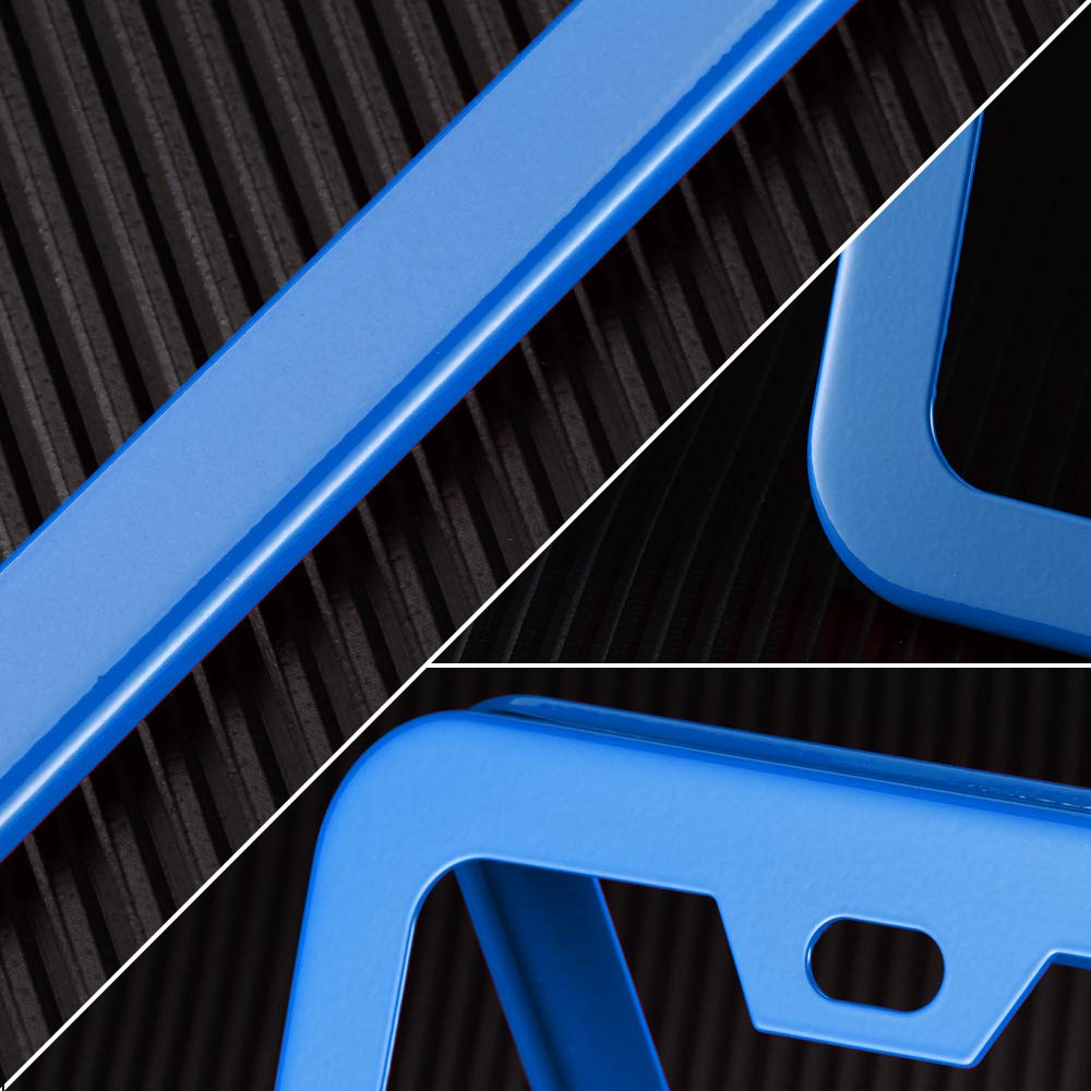 Deselen Blue License Plate Frame, Metal Thin Stainless Steel With 2 Holes Screw Cap, 2 Pack (Blue)