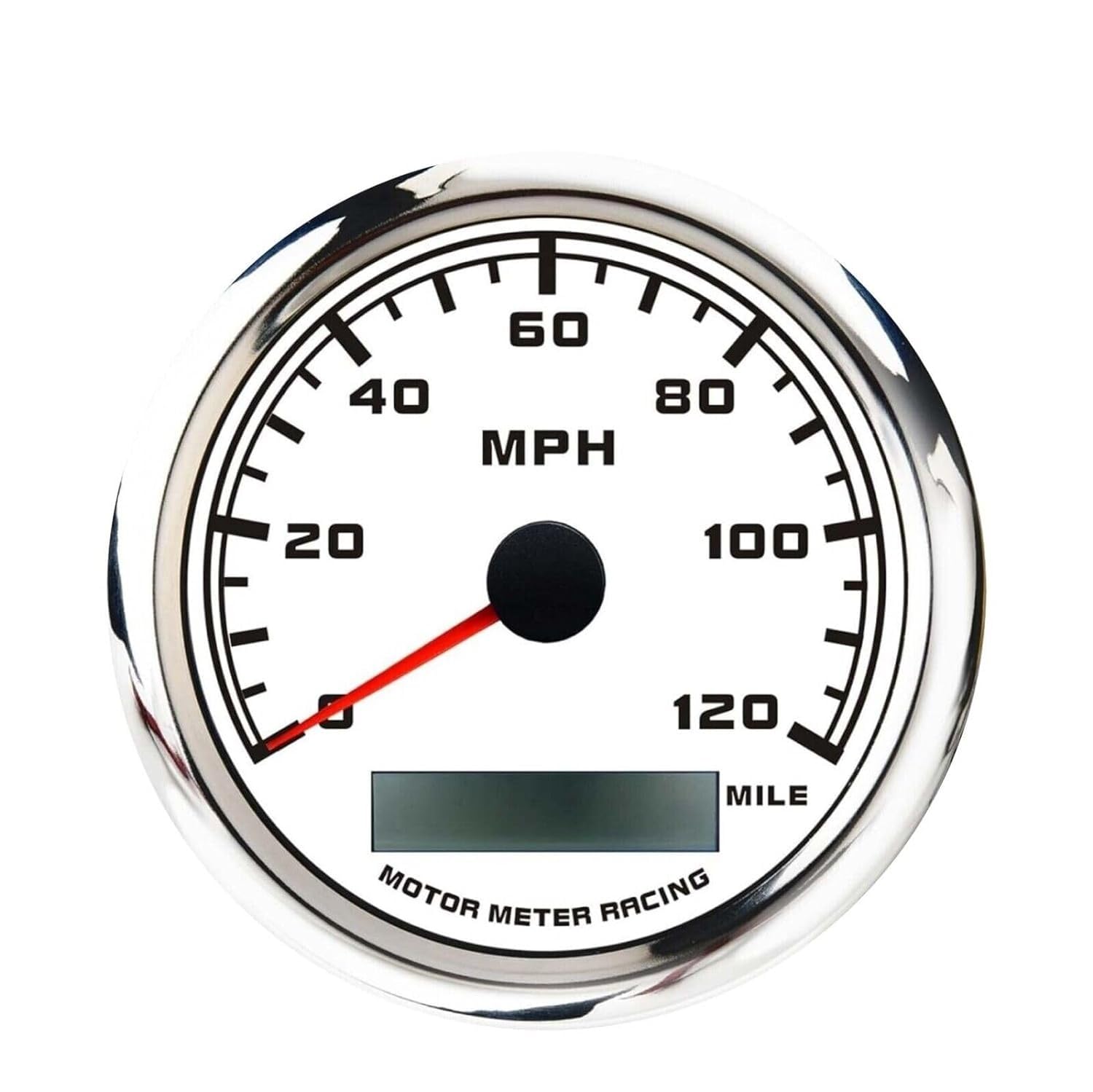 Motor Meter Racing W Pro Series 110Mm 4-3/8'' Gps Speedometer Digital Odometer 120 Mph Black Dial White Led Waterproof For Car T