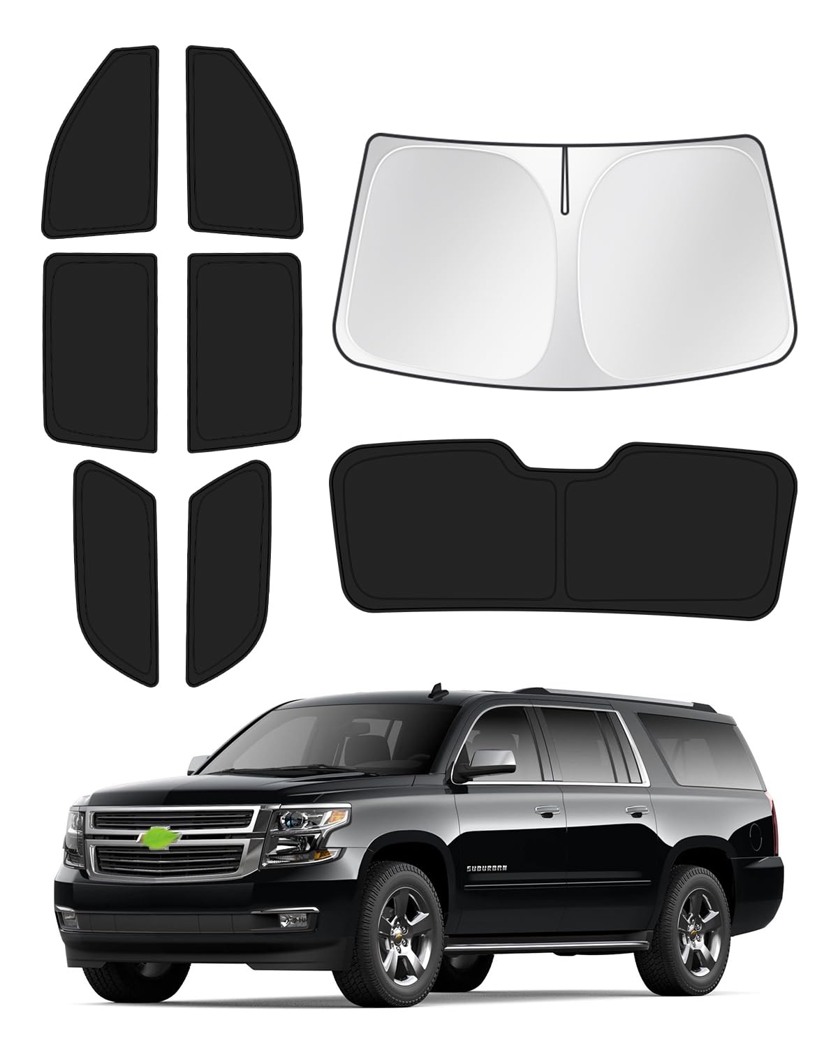 Canvcle Sunshades For 2021-2025 Gmc Yukon Xl/Chevy Suburban Accessories Windshield Sun Shade Side Rear Window Shade Cover Sun Vi