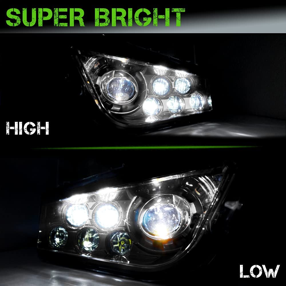 Slk-Lights Premium (Black) Rzr Led Headlight Compatible With Polaris General, Polaris Rzr 900S, Polaris Razor 1000 Xp Turbo (Fit