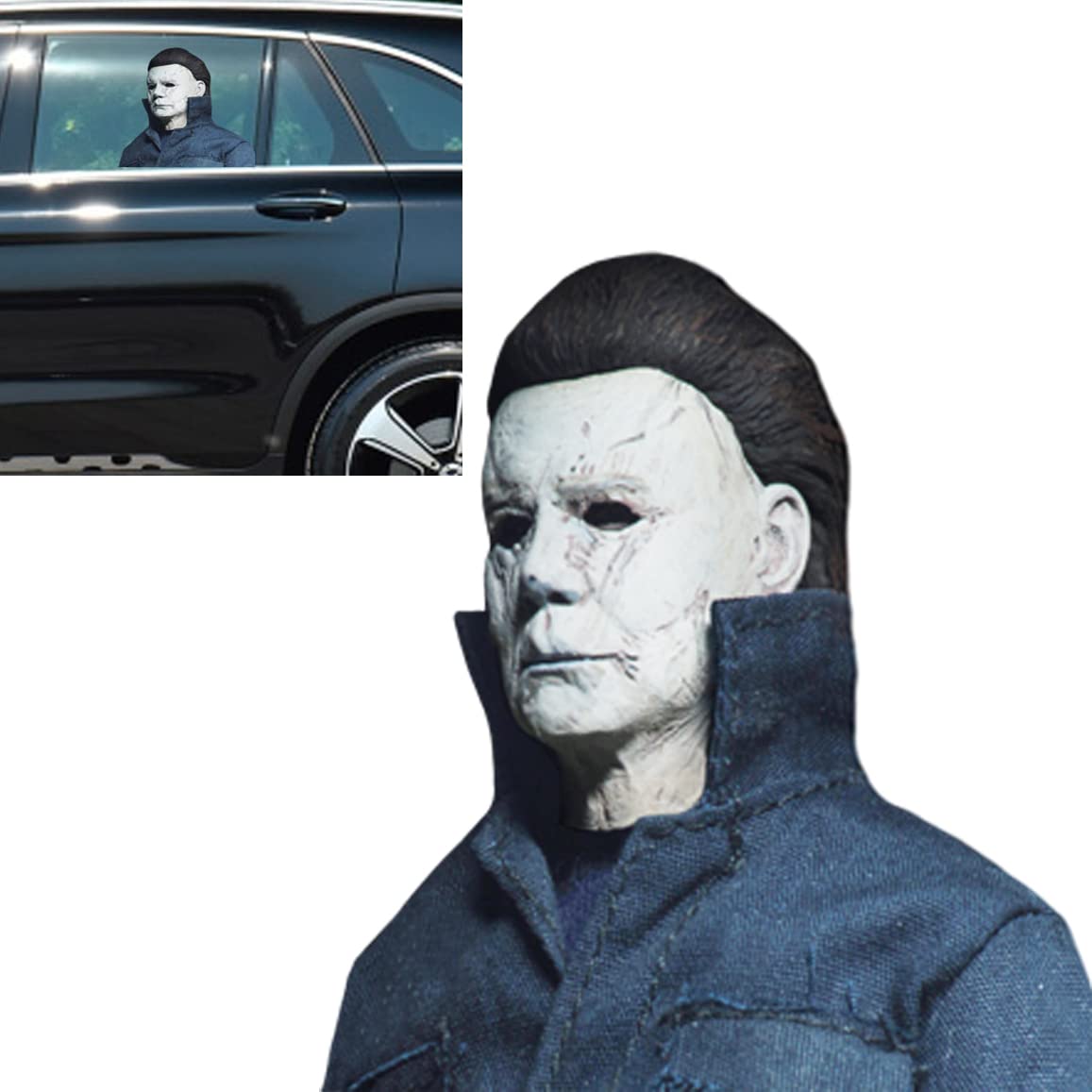 Toogod Michael Myers Car Window Decal Halloween Window Cling Funny Car Stickers For Automotive(For Left Side)
