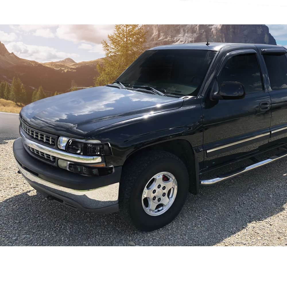 Pit66 Headlight Assembly Compatible With 99-02 Chevy Silverado 1500 2500/01-02 Silverado 1500Hd 2500Hd 3500/00-06 Tahoe Suburban