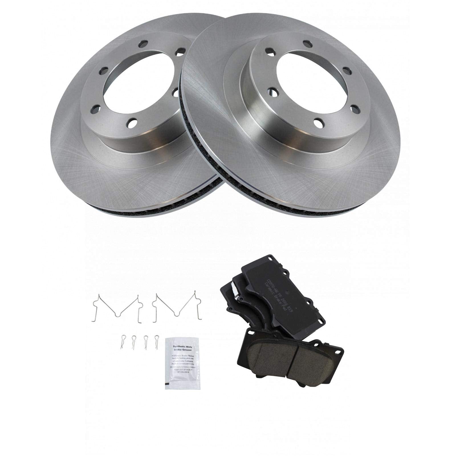 Trq Front Brake Pad & Rotor Kit Brake Pads Brake Rotor Ceramic Compatible With 2003-2009 Lexus Gx470 Toyota 4Runner Limited & Sp