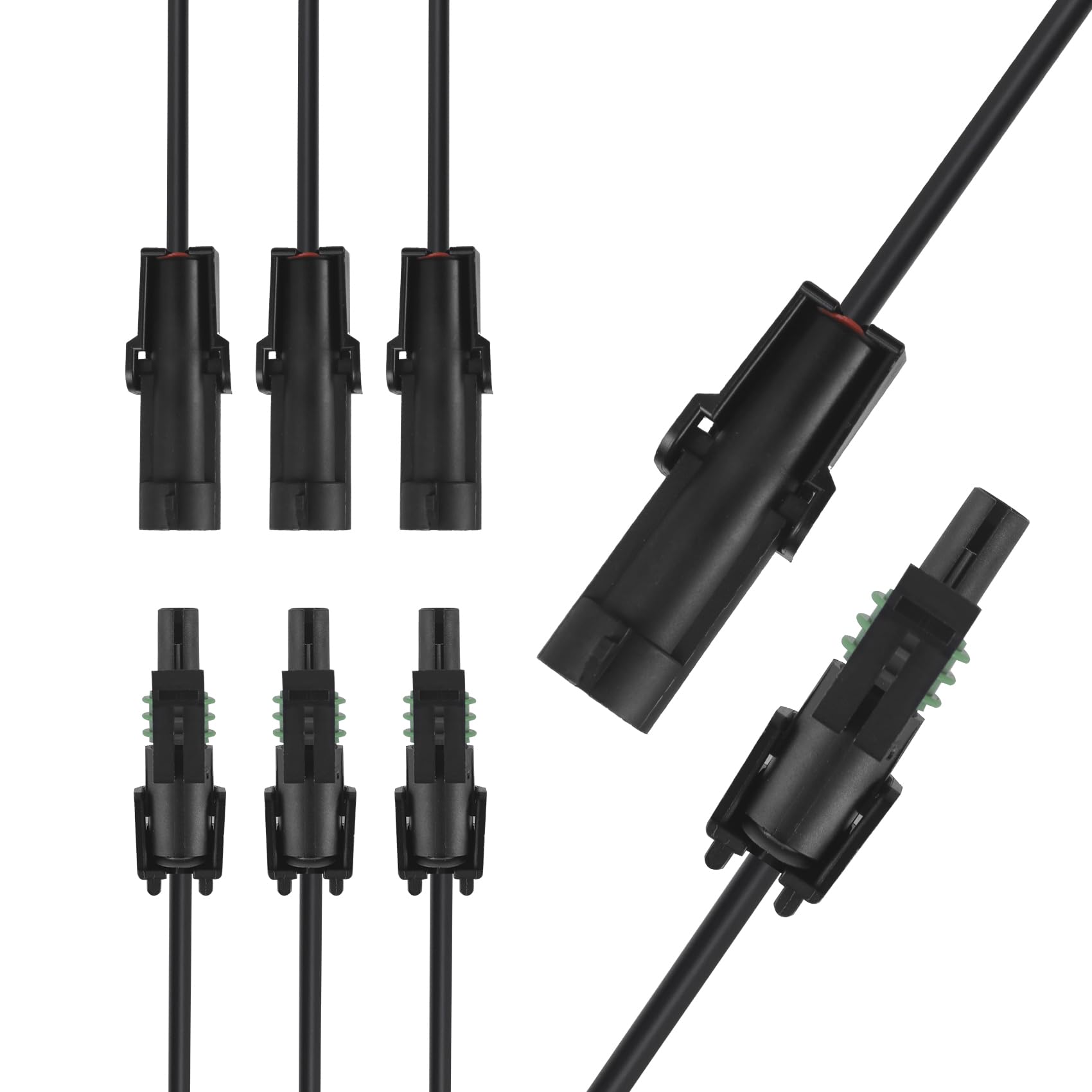 Muyi Weather Pack Connector, 1 Pin Waterproof Connector Automotive Wiring Harness Electrical Connectors (14Awg, 3 Kits)