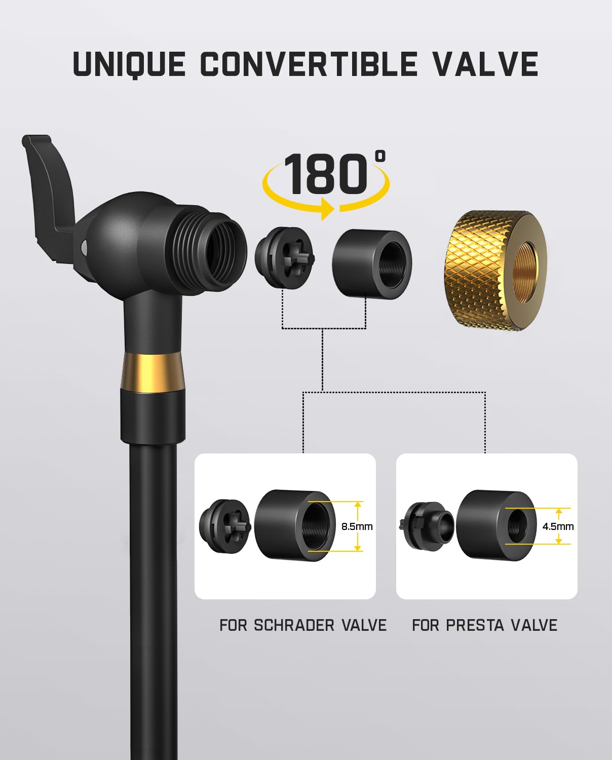 Fanttik Air Pump Hose Adapter, Extension Hose For Schrader And Presta Valve, 19.96'' Locking Tire Chuck Tube, Vg8/8V1 Screw Thre