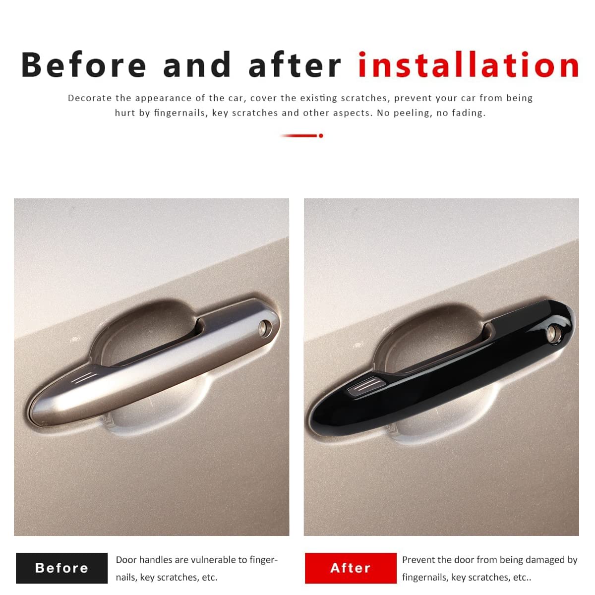 Dloveg Exterior Door Handle Cover Compatible For 2019-2021 2022 2023 2024 Toyota Rav4 Accessories For Highlander 2023 2022 2021 2020 Handle Protectors With 4 Holes Fo Auto Sensors (Glossy Black)