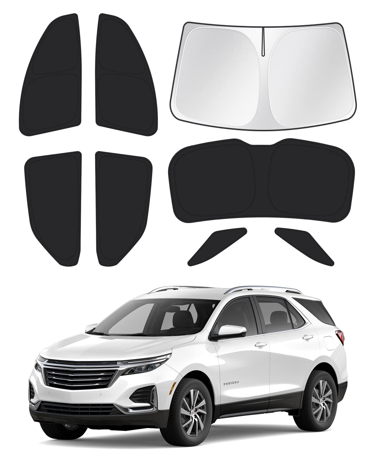 Canvcle Sunshades For 2018-2024 Chevrolet/Chevy Equinox Accessories Windshield Sunshade Side Rear Windows Sun Visor Privacy Prot
